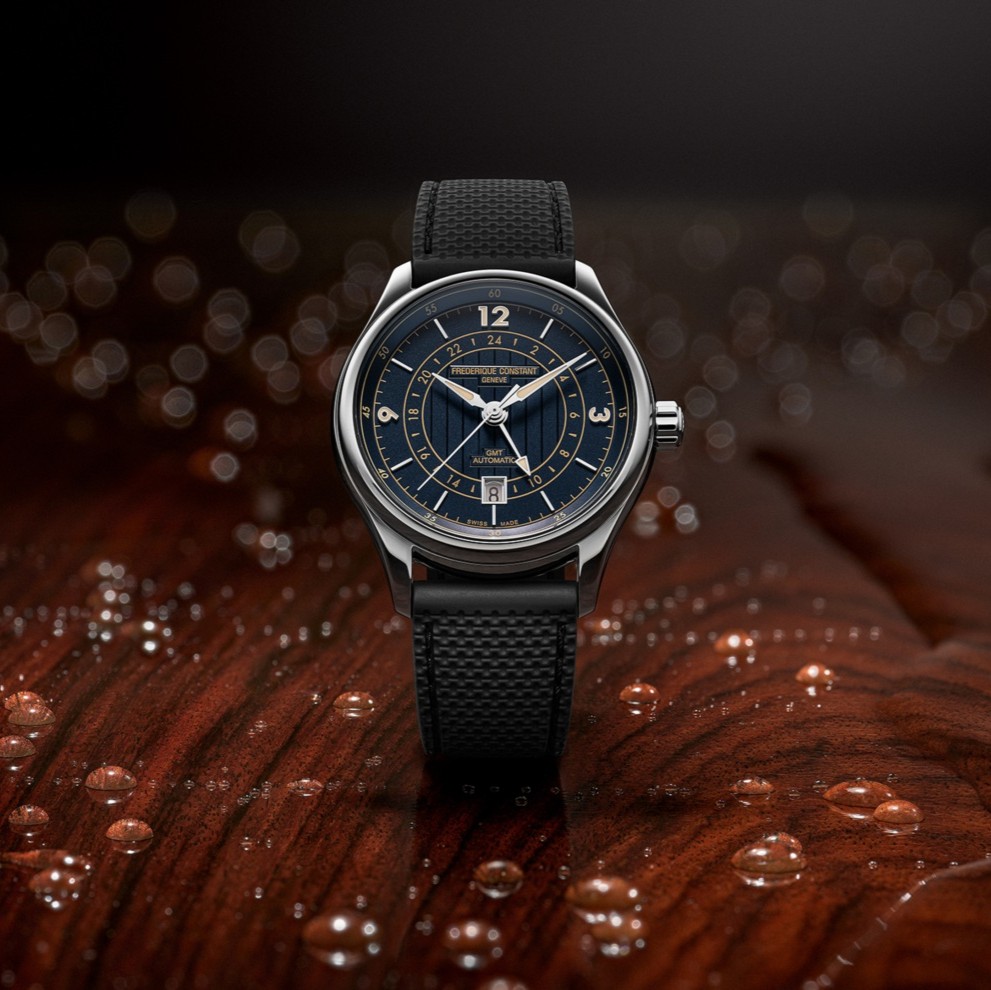 FREDERIQUE CONSTANT Classics Runabout Automatic Gmt Blue Dial 42mm Silver Stainless Steel Black Rubber Strap FC-350RN5B6 - 6