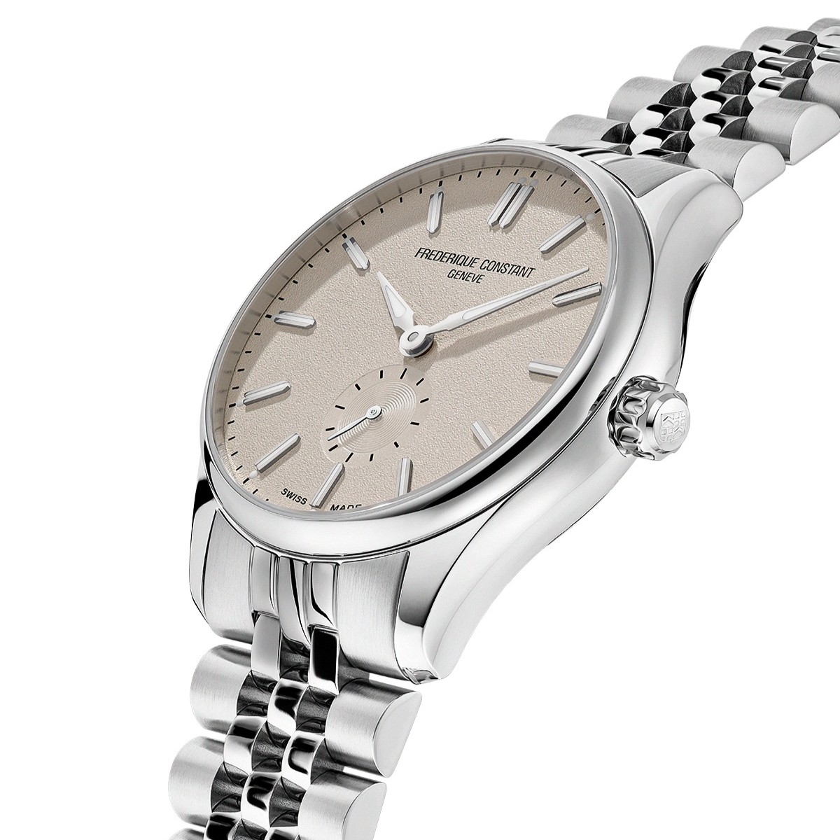 FREDERIQUE CONSTANT Classics Index Small Second Automatic Beige Dial 39mm Silver Stainless Steel Bracelet FC-530CR3B6B - 4