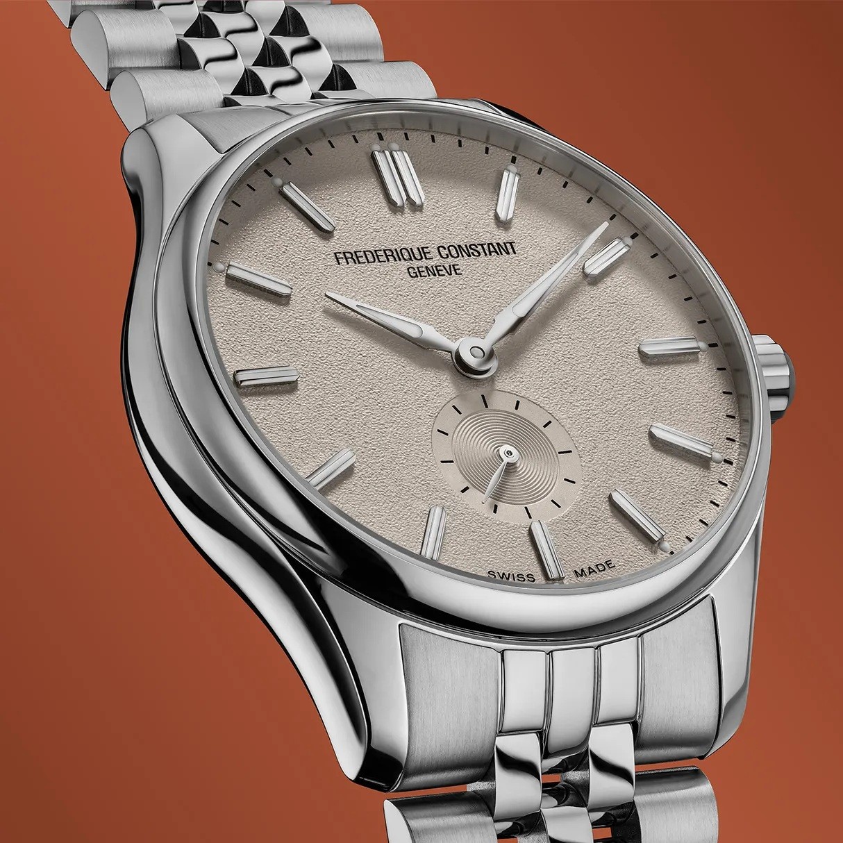 FREDERIQUE CONSTANT Classics Index Small Second Automatic Beige Dial 39mm Silver Stainless Steel Bracelet FC-530CR3B6B - 5