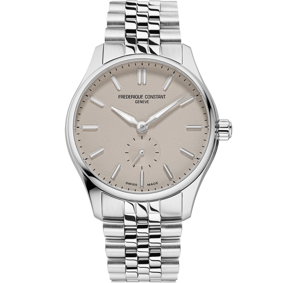 FREDERIQUE CONSTANT Classics Index Small Second Automatic Beige Dial 39mm Silver Stainless Steel Bracelet FC-530CR3B6B - 