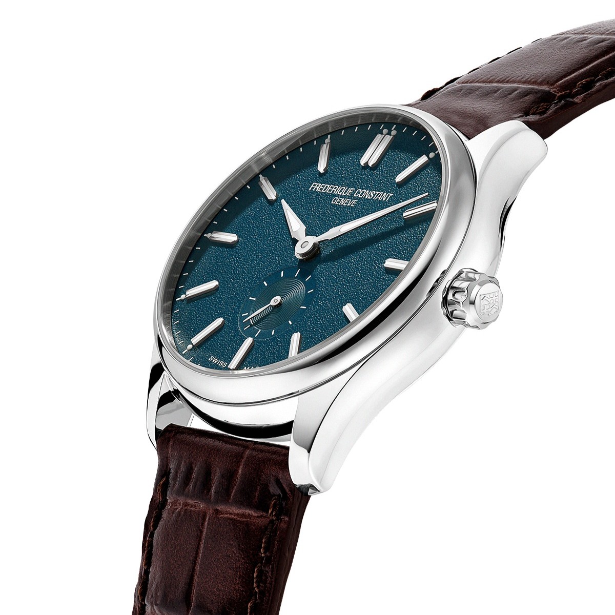 FREDERIQUE CONSTANT Classics Index Small Second Automatic Blue Dial 39mm Silver Stainless Steel Black Leather Strap FC-530G3B6 - 