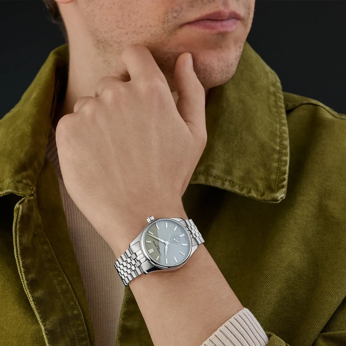 FREDERIQUE CONSTANT Classics Index Small Second Automatic Sage Green Dial 39mm Silver Stainless Steel Bracelet FC-530GR3B6B - 5