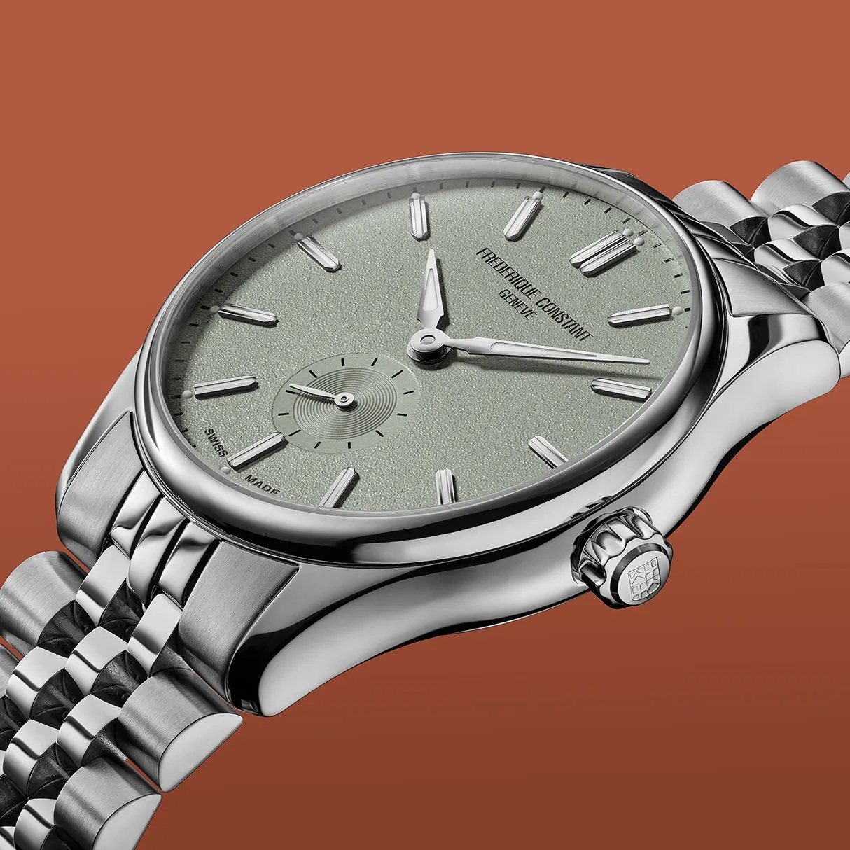 FREDERIQUE CONSTANT Classics Index Small Second Automatic Sage Green Dial 39mm Silver Stainless Steel Bracelet FC-530GR3B6B - 6