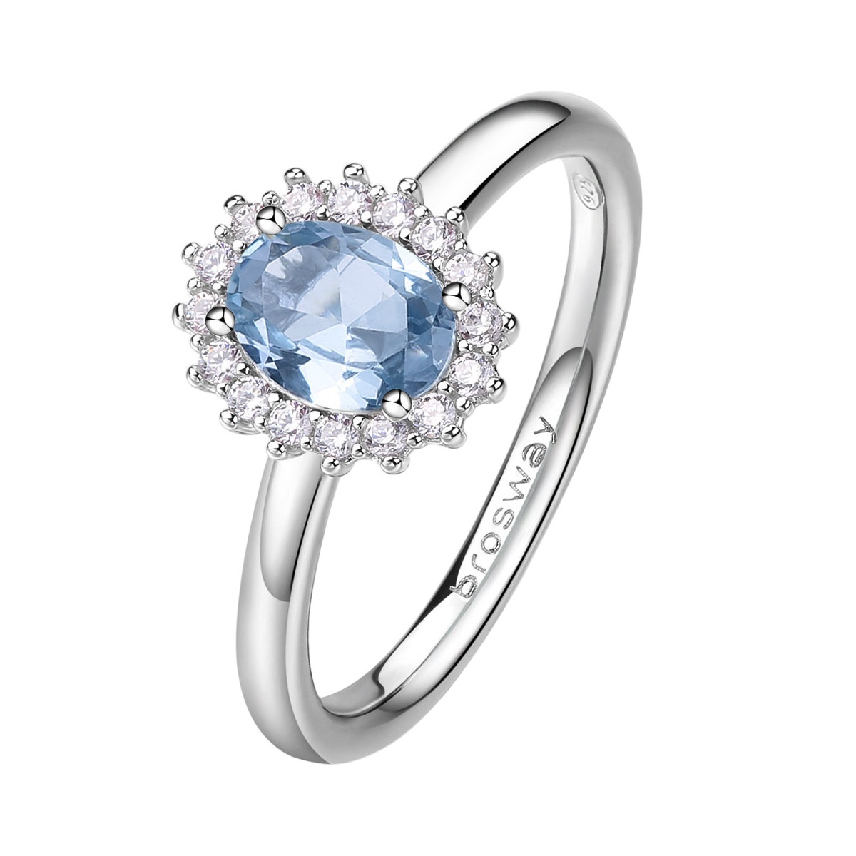 ΔΑΧΤΥΛΙΔΙ Ροζέτα BROSWAY Jewellery Fancy Cloud Blue από Ασήμι 925° με Sapphire και Λευκές Πέτρες Ζιργκόν FCL74 - 