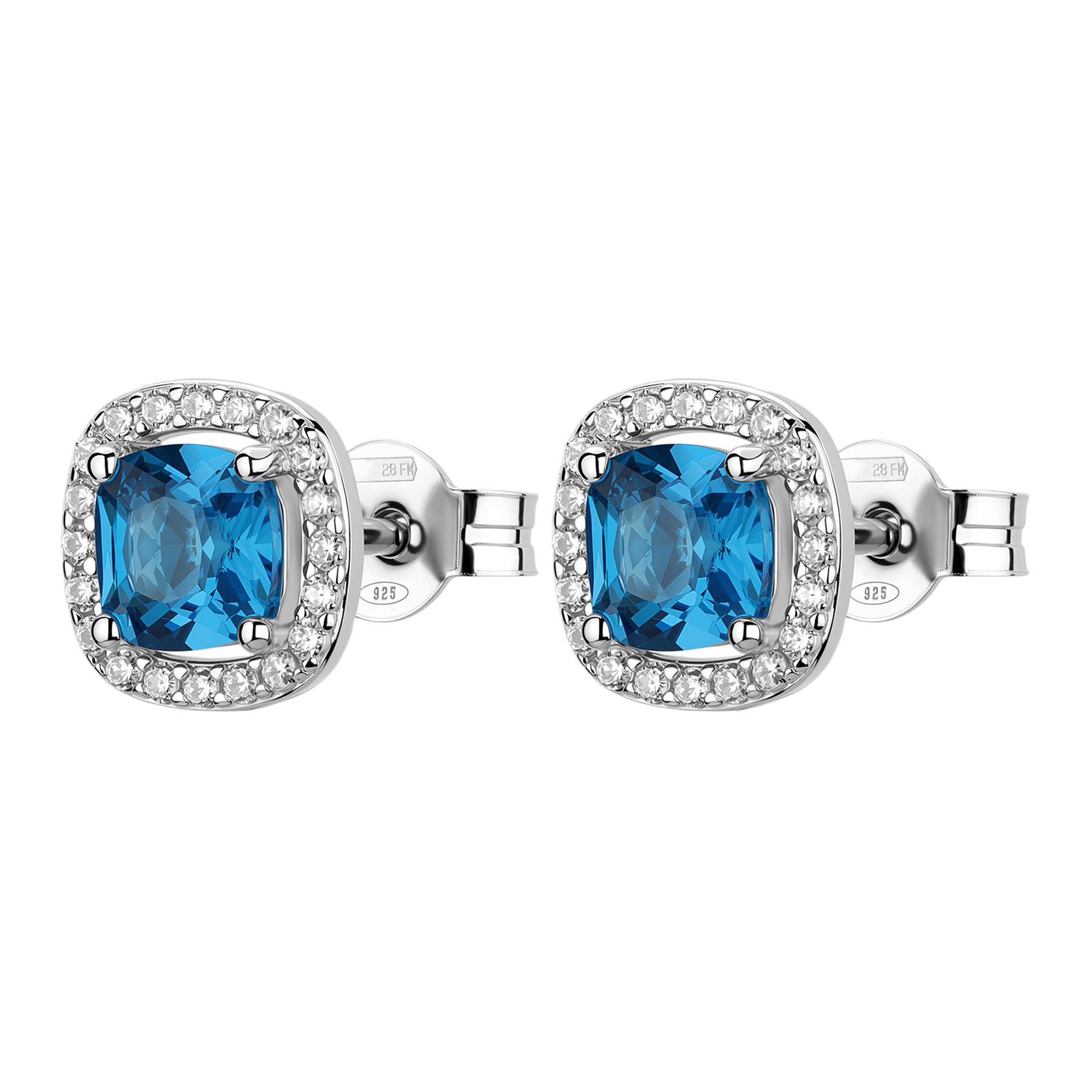 ΣΚΟΥΛΑΡΙΚΙΑ Ροζέτα BROSWAY Jewellery Fancy Freedom Blue από Ασήμι 925° με Sapphire και Λευκές Πέτρες Ζιργκόν FFB127 - 
