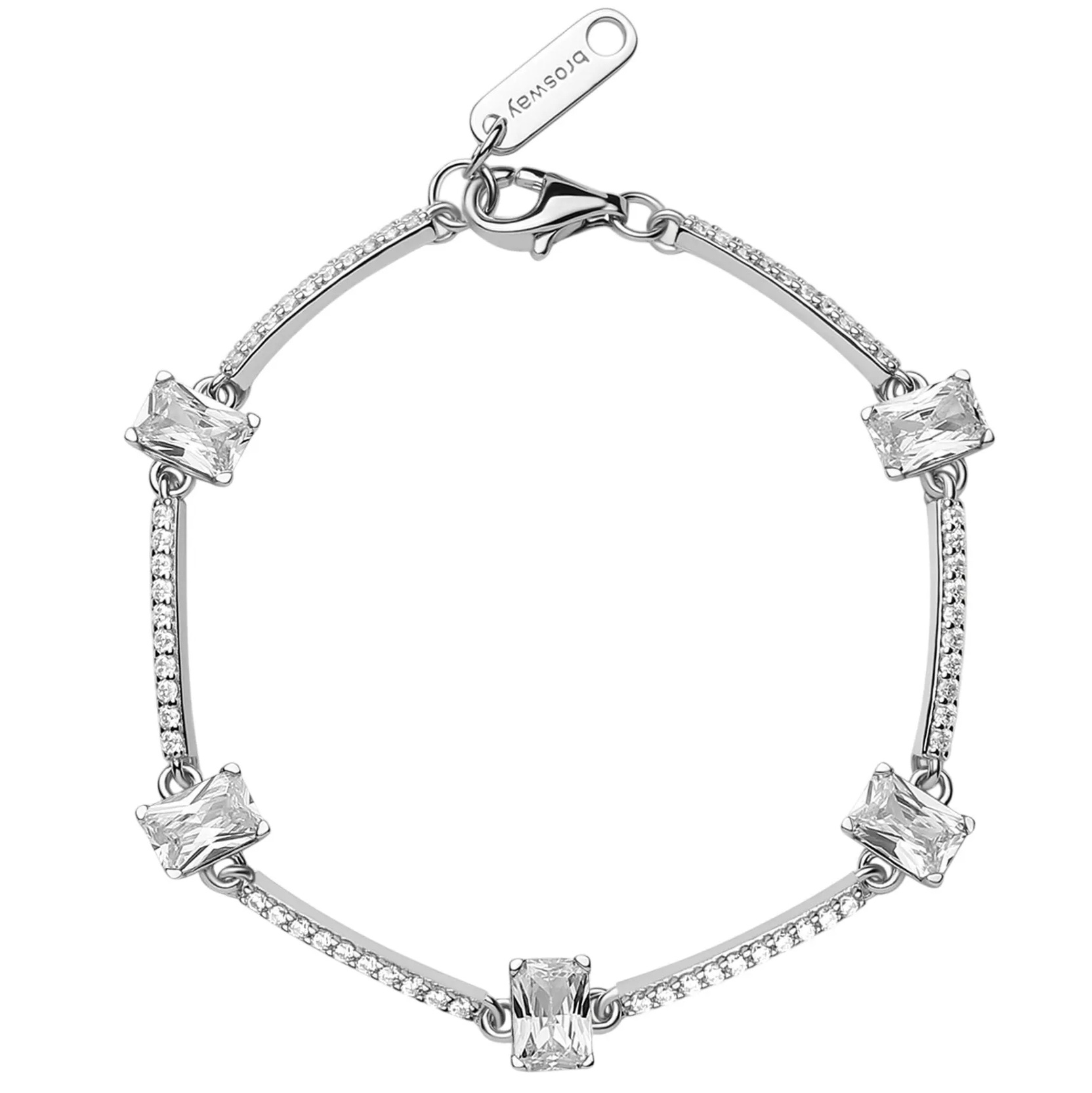 ΒΡΑΧΙΟΛΙ BROSWAY Jewellery Fancy Infinite White από Ασήμι 925° με Λευκές Πέτρες Ζιργκόν FIW06 - 