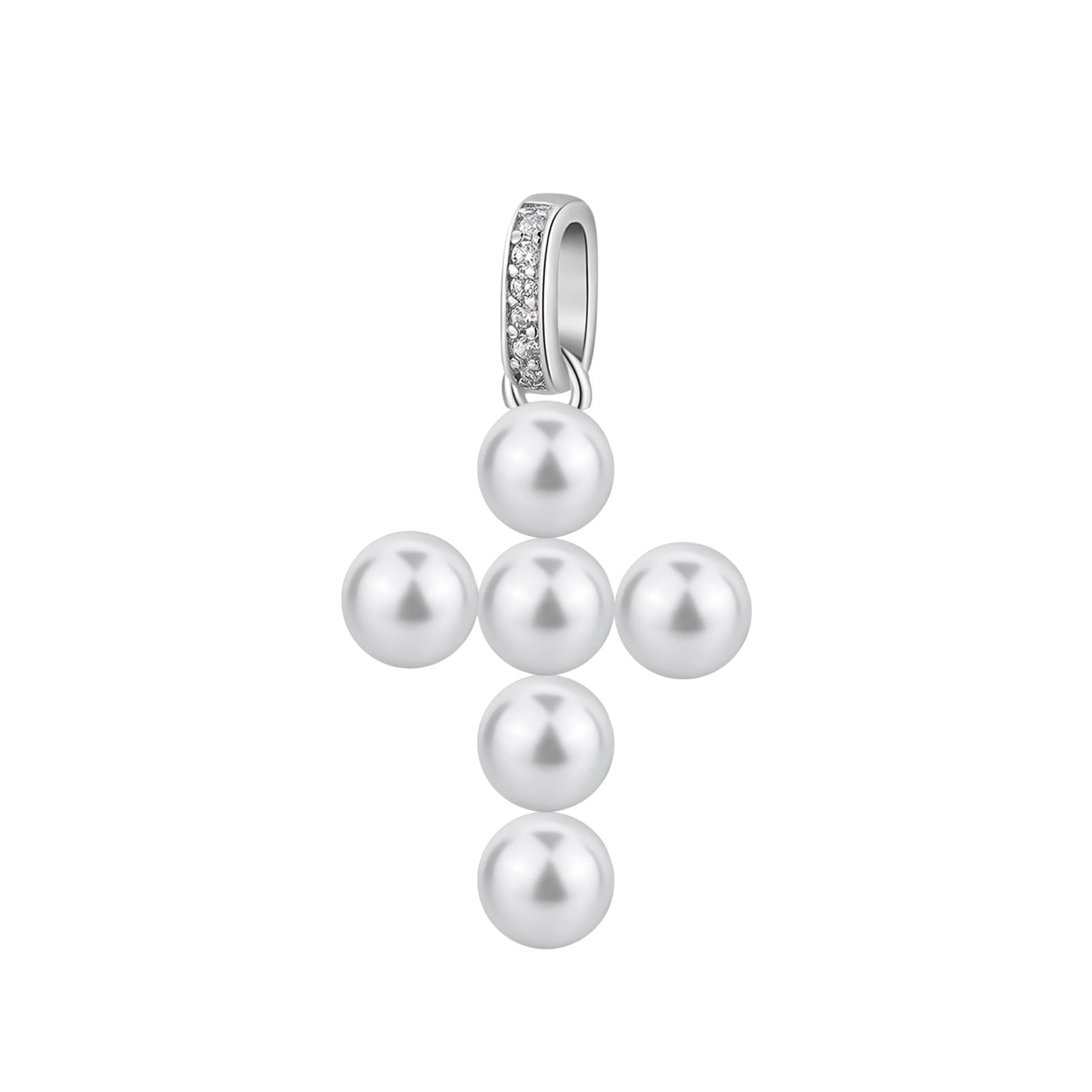 ΣΤΑΥΡΟΣ BROSWAY Jewellery Fancy Infinite White από Ασήμι 925° με Λευκές Πέτρες Ζιργκόν και Μαργαριτάρι FIW134 - 