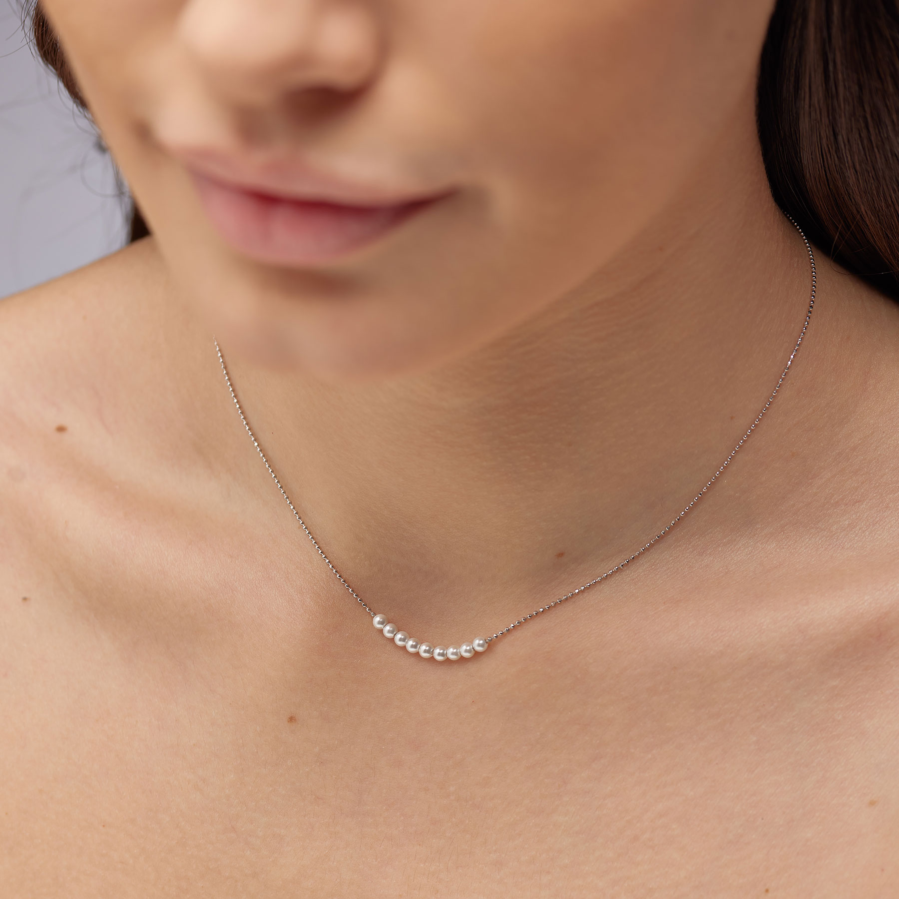 ΚΟΛΙΕ BROSWAY Jewellery Fancy Infinite White από Ασήμι 925° με Λευκές Πέτρες Ζιργκόν και Μαργαριτάρι FIW136 - 