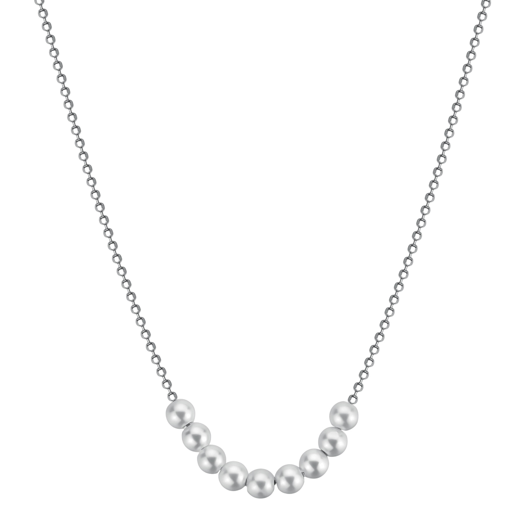 ΚΟΛΙΕ BROSWAY Jewellery Fancy Infinite White από Ασήμι 925° με Λευκές Πέτρες Ζιργκόν και Μαργαριτάρι FIW136 - 