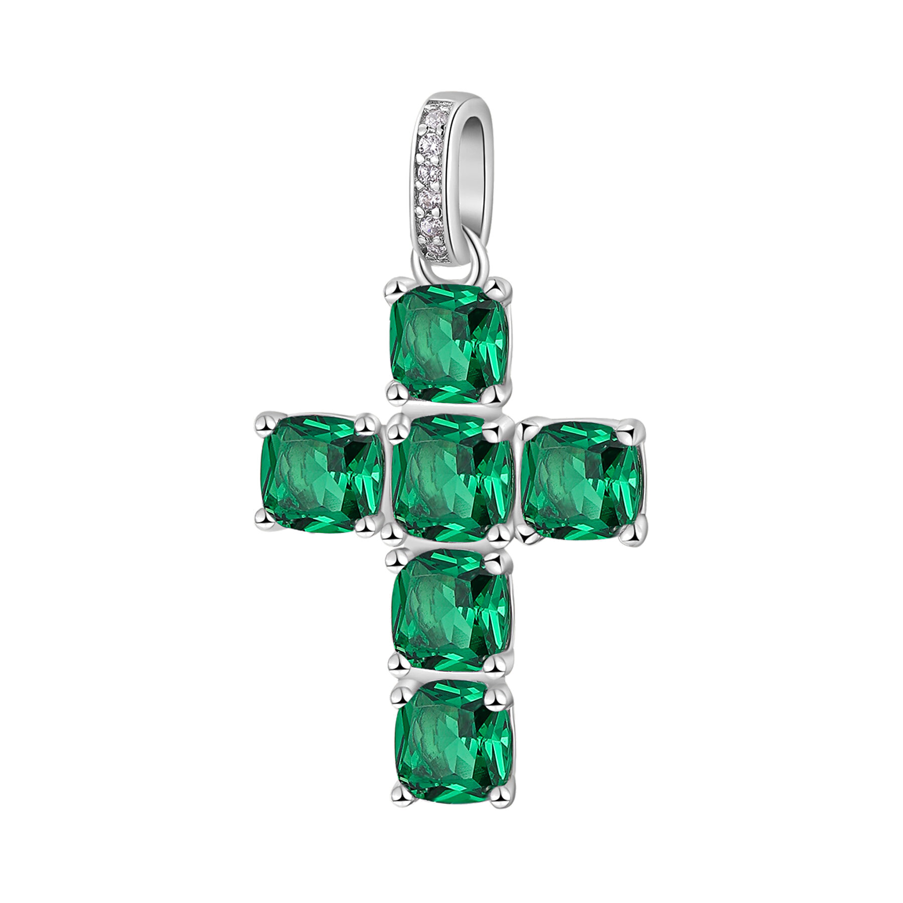 ΣΤΑΥΡΟΣ BROSWAY Jewellery Fancy Life Green από Ασήμι 925° με Emerald και Λευκές Πέτρες Ζιργκόν FLG11 - 