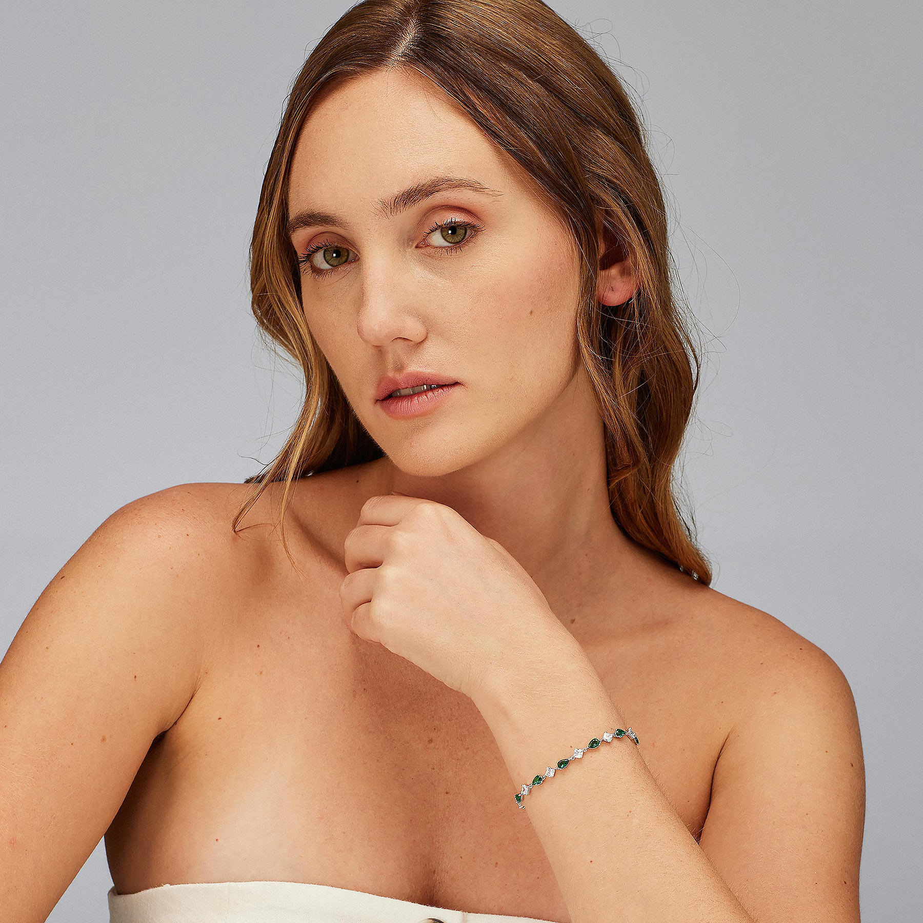 ΒΡΑΧΙΟΛΙ BROSWAY Jewellery Fancy Life Green από Ασήμι 925° με Emerald και Λευκές Πέτρες Ζιργκόν FLG111 - 