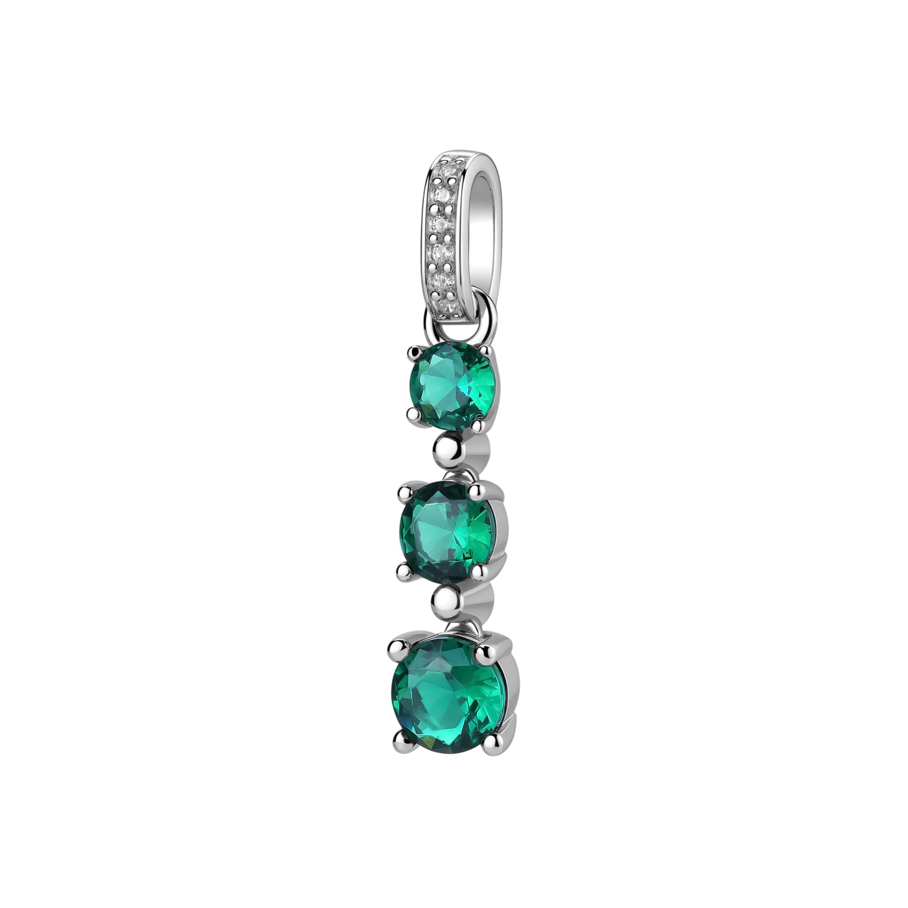 ΜΕΝΤΑΓΙΟΝ BROSWAY Jewellery Fancy Life Green από Ασήμι 925° με Emerald και Λευκές Πέτρες Ζιργκόν FLG131 - 