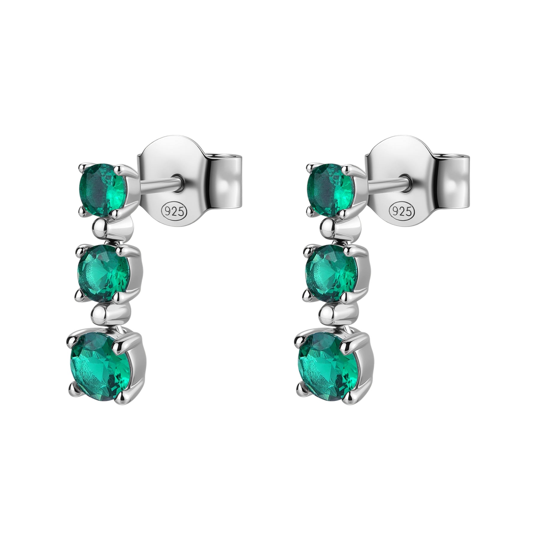 ΣΚΟΥΛΑΡΙΚΙΑ BROSWAY Jewellery Fancy Life Green από Ασήμι 925° με Emerald Πέτρες Ζιργκόν FLG133 - 
