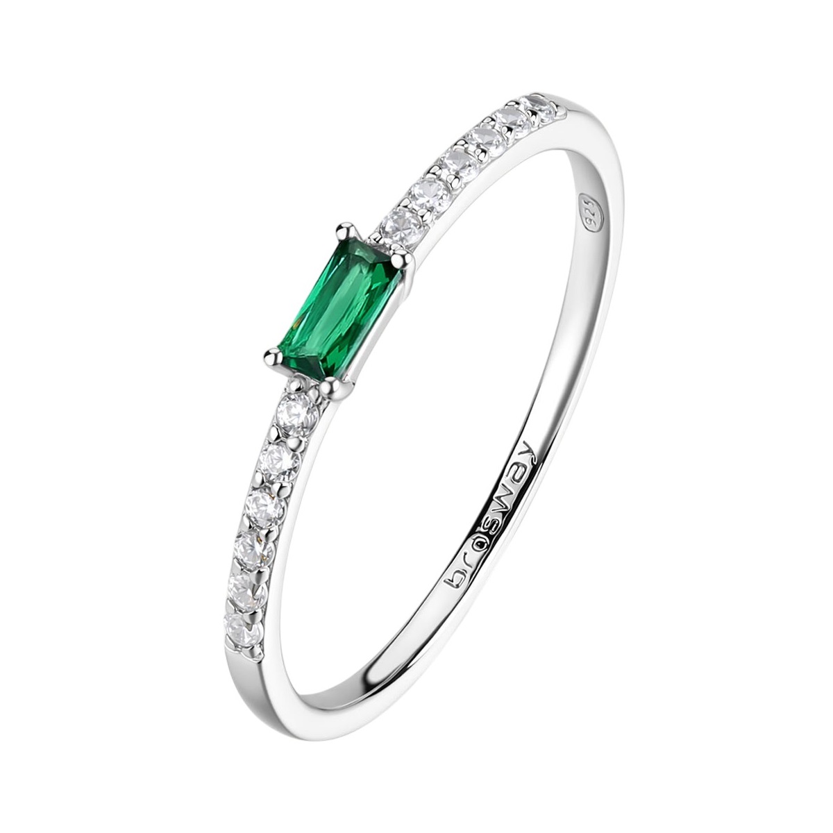 ΔΑΧΤΥΛΙΔΙ Σειρέ BROSWAY Jewellery Fancy Life Green από Ασήμι 925° με Emerald και Λευκές Πέτρες Ζιργκόν FLG148 - 