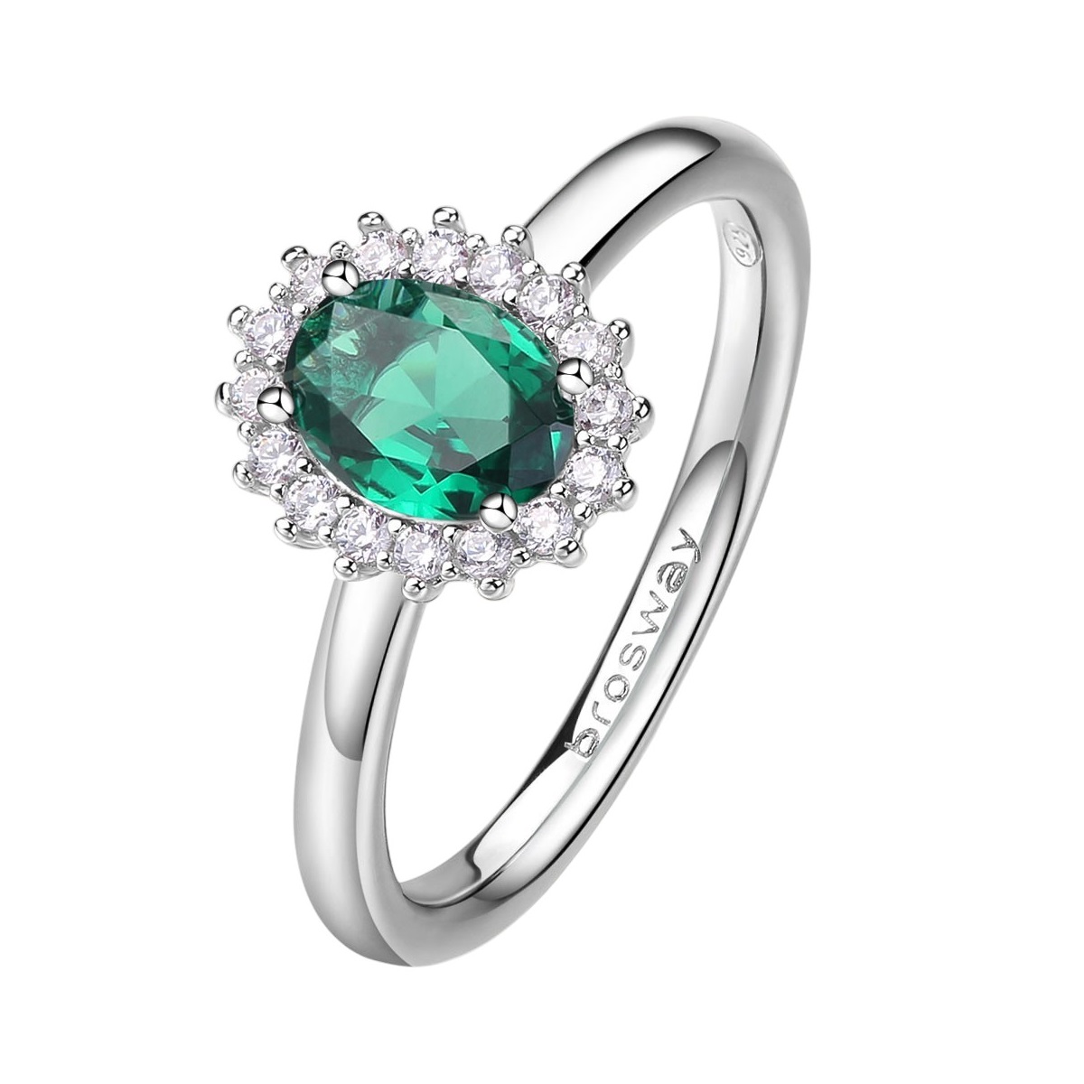 ΔΑΧΤΥΛΙΔΙ Ροζέτα BROSWAY Jewellery Fancy Life Green από Ασήμι 925° με Emerald και Λευκές Πέτρες Ζιργκόν FLG71 - 