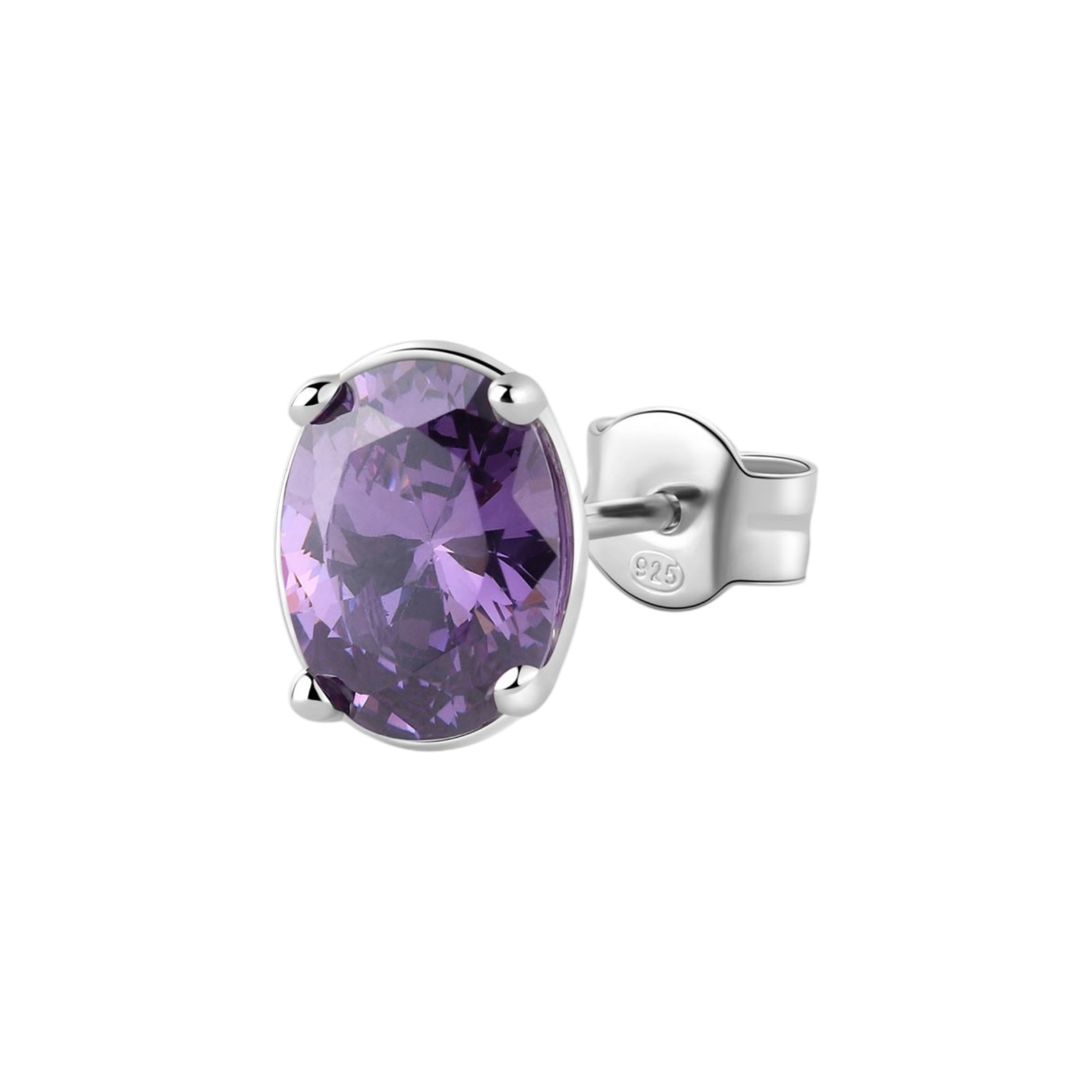 ΣΚΟΥΛΑΡΙΚΙ Μονό BROSWAY Jewellery Fancy Magic Purple από Ασήμι 925° με Amethyst Πέτρα Ζιργκόν FMP08 - 