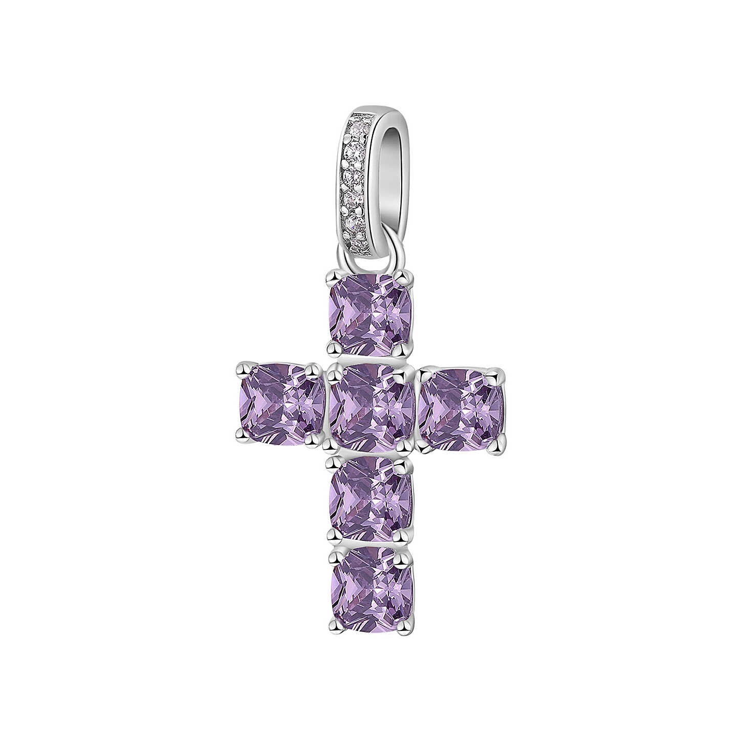 ΣΤΑΥΡΟΣ BROSWAY Jewellery Fancy Magic Purple από Ασήμι 925° με Amethyst και Λευκές Πέτρες Ζιργκόν FMP117 - 