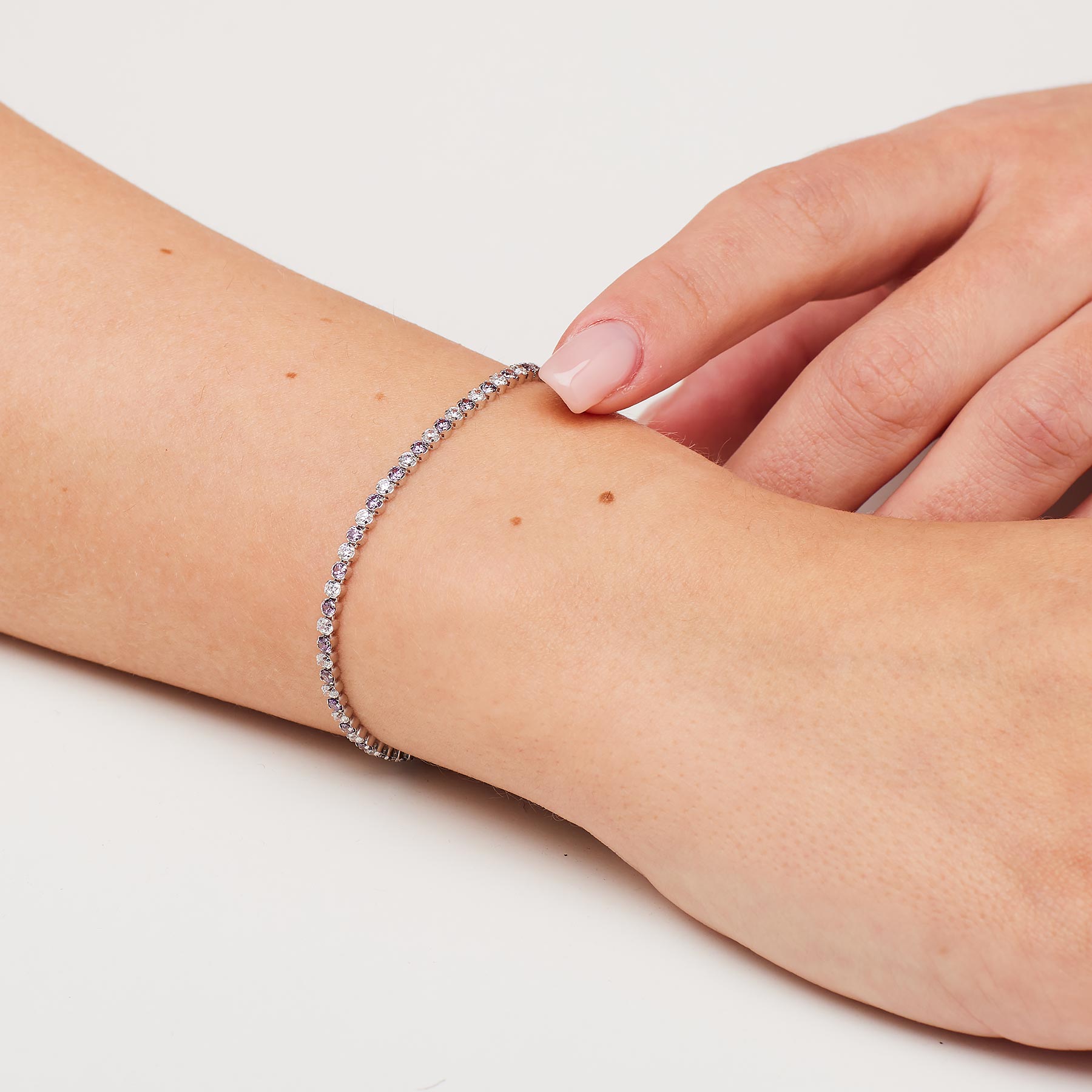 ΒΡΑΧΙΟΛΙ Ριβιέρα BROSWAY Jewellery Fancy Magic Purple από Ασήμι 925° με Amethyst και Λευκές Πέτρες Ζιργκόν FMP120 - 