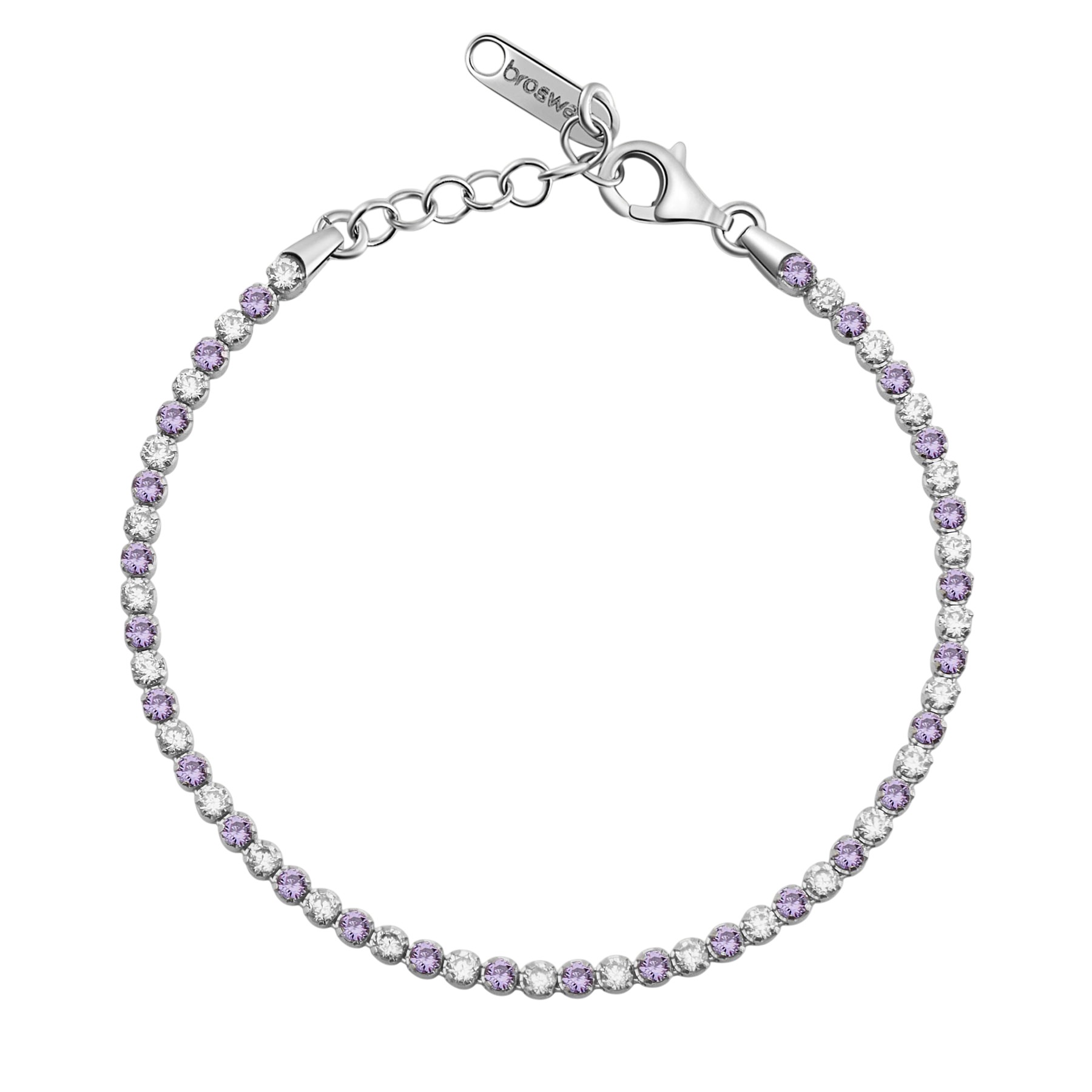 ΒΡΑΧΙΟΛΙ Ριβιέρα BROSWAY Jewellery Fancy Magic Purple από Ασήμι 925° με Amethyst και Λευκές Πέτρες Ζιργκόν FMP120 - 