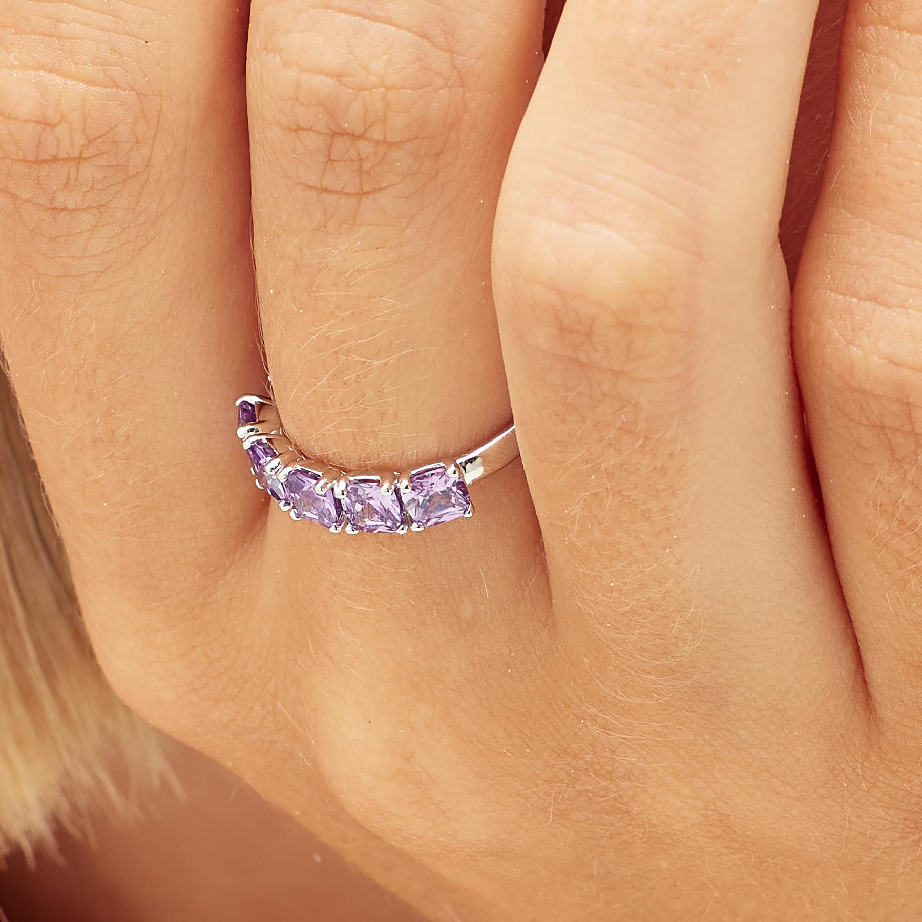 ΔΑΧΤΥΛΙΔΙ BROSWAY Jewellery Fancy Magic Purple από Ασήμι 925° με Amethyst Πέτρες Ζιργκόν FMP24 - 3