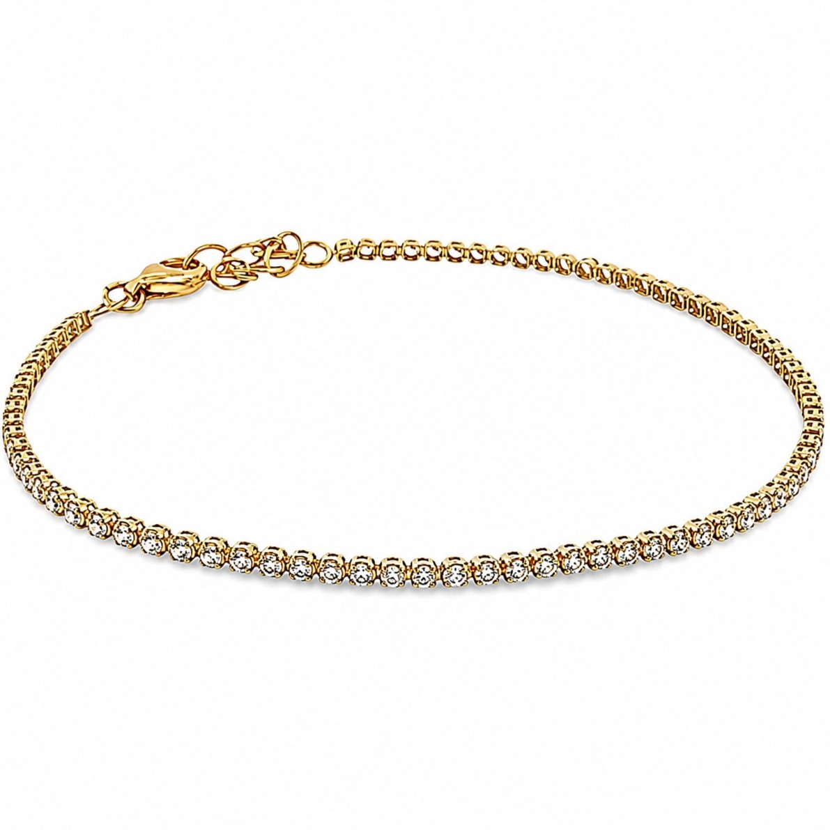 BRACELET Riviera SENZIO Collection in K14 Yellow Gold with Zircon Stones FR2-67 - 