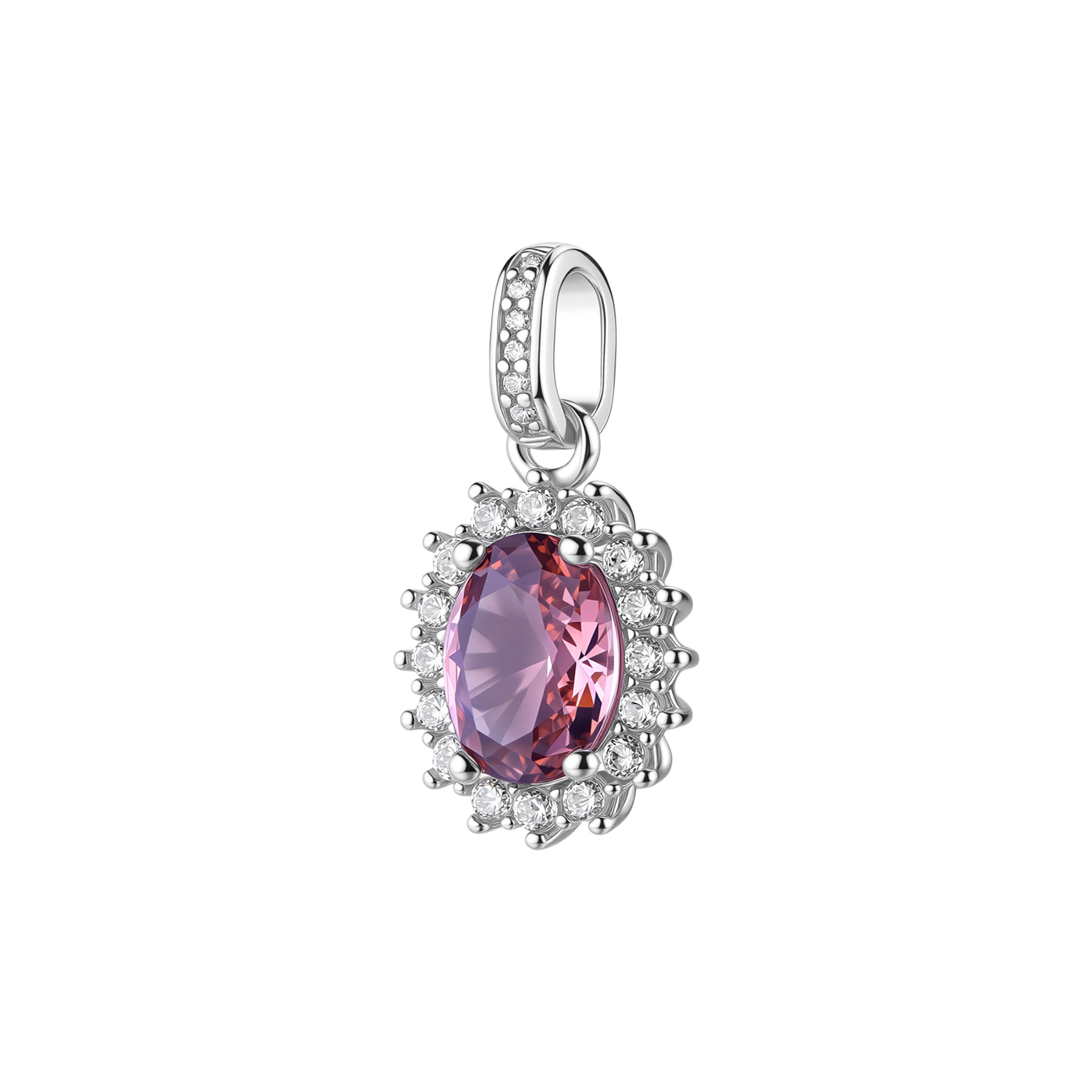 ΜΕΝΤΑΓΙΟΝ Ροζέτα BROSWAY Jewellery Fancy Tender Pink από Ασήμι 925° με Λευκές και Ροζ Πέτρες Ζιργκόν FTP01 - 