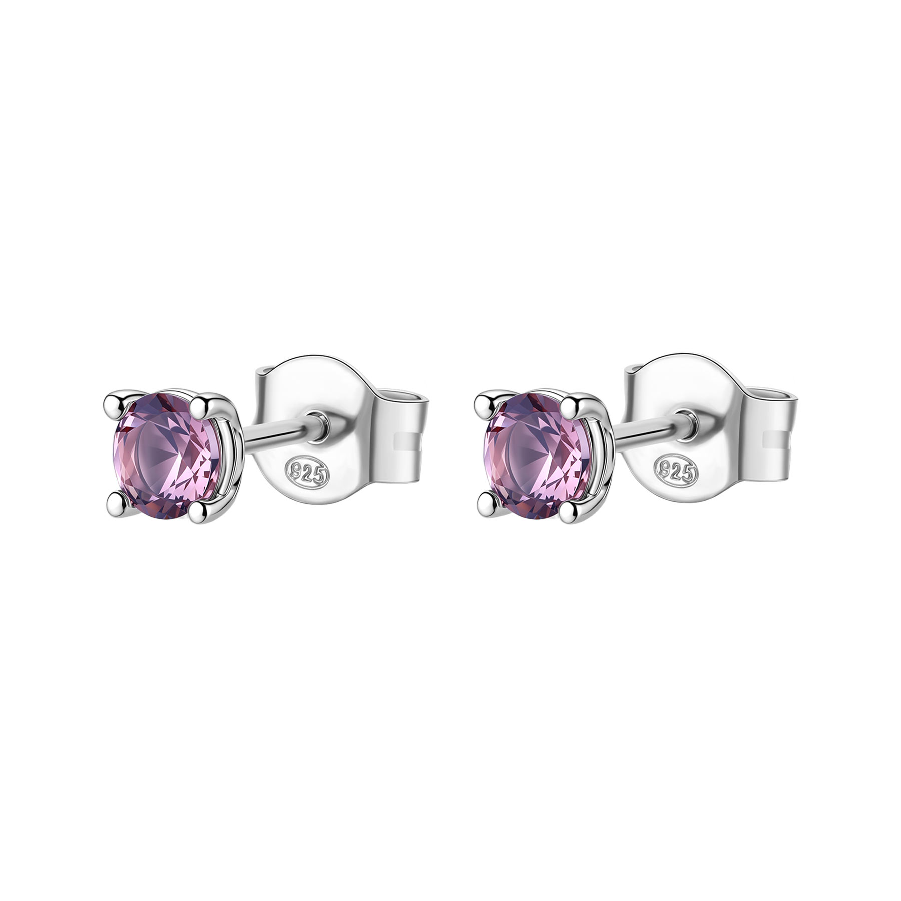 ΣΚΟΥΛΑΡΙΚΙΑ Μονόπετρα BROSWAY Jewellery Fancy Tender Pink από Ασήμι 925° με Ροζ Πέτρες Ζιργκόν FTP13 - 