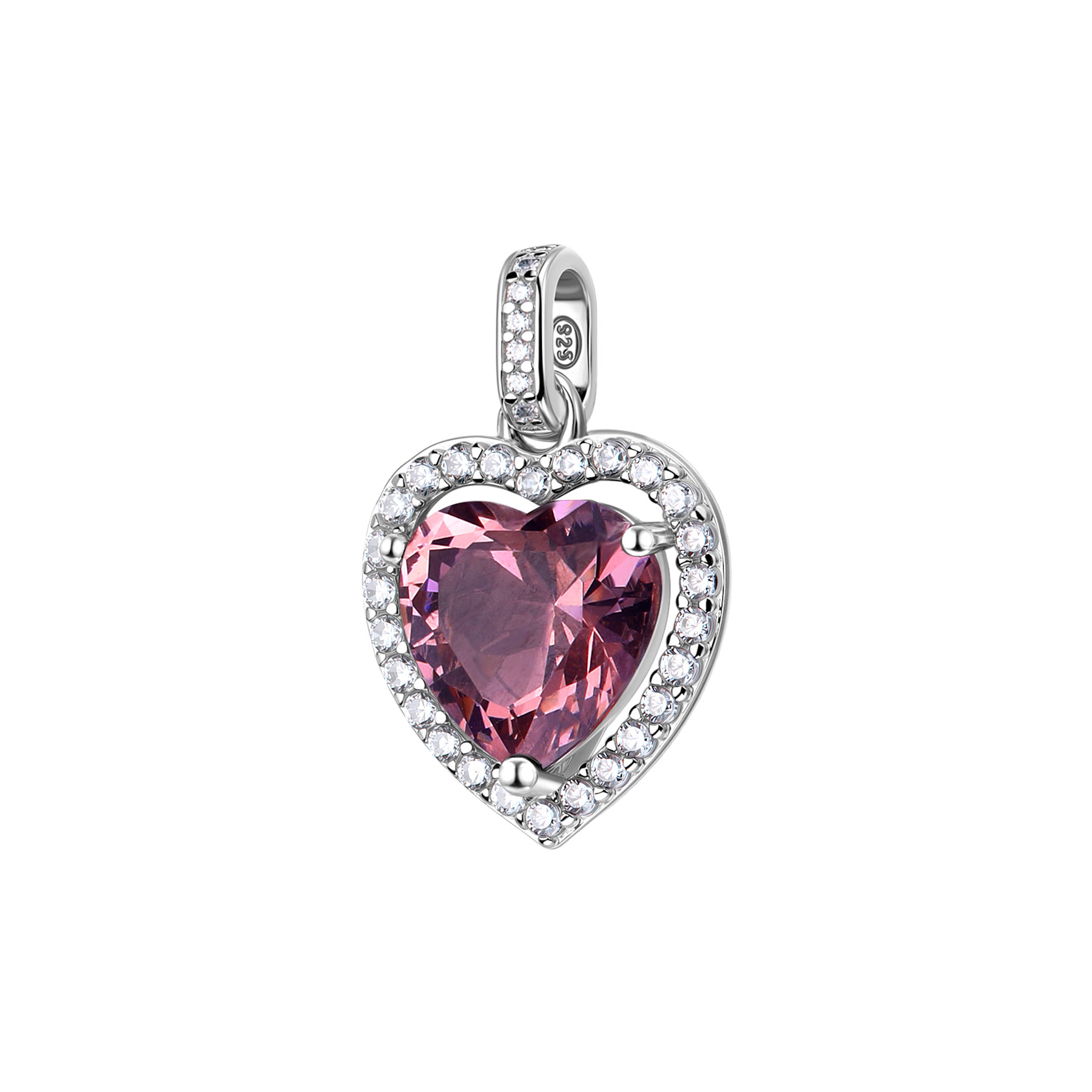 ΜΕΝΤΑΓΙΟΝ Ροζέτα BROSWAY Jewellery Fancy Tender Pink από Ασήμι 925° με Λευκές και Ροζ Πέτρες Ζιργκόν FTP22 - 