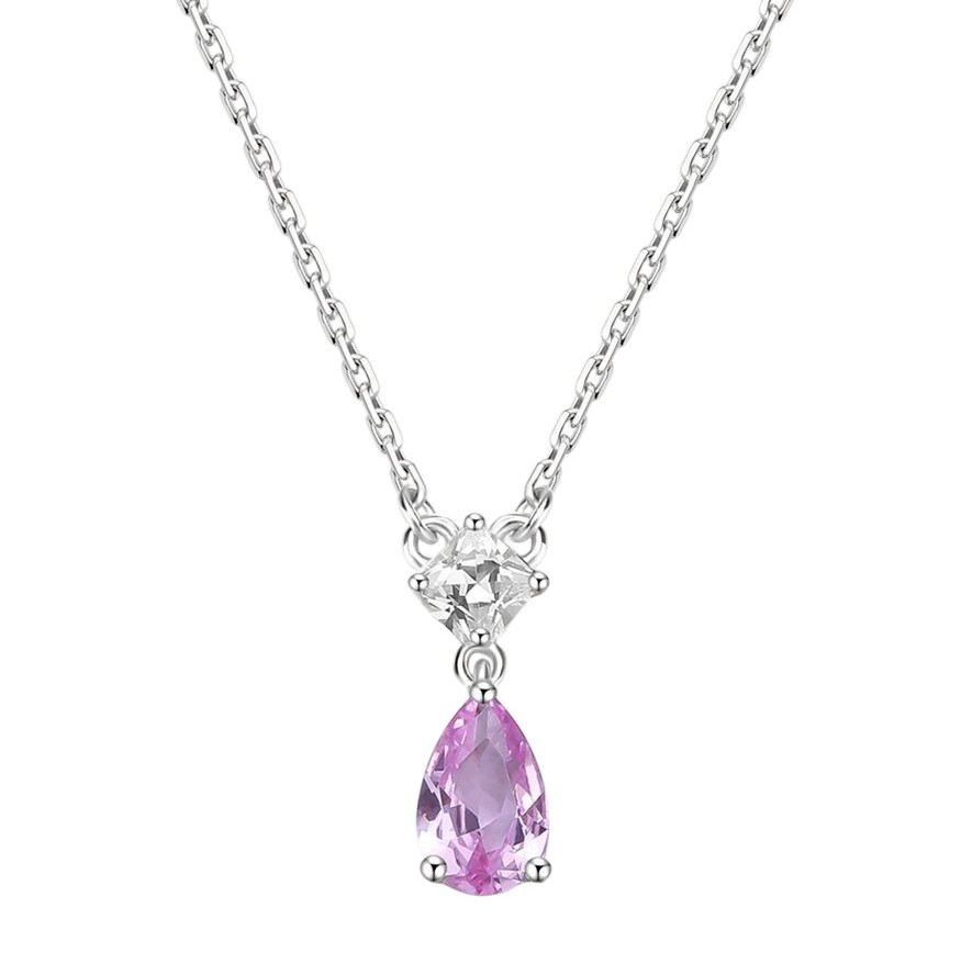 ΚΟΛΙΕ BROSWAY Jewellery Fancy Vibrant Pink από Ασήμι 925° με Ροζ και Λευκές Πέτρες Ζιργκόν FVP111 - 
