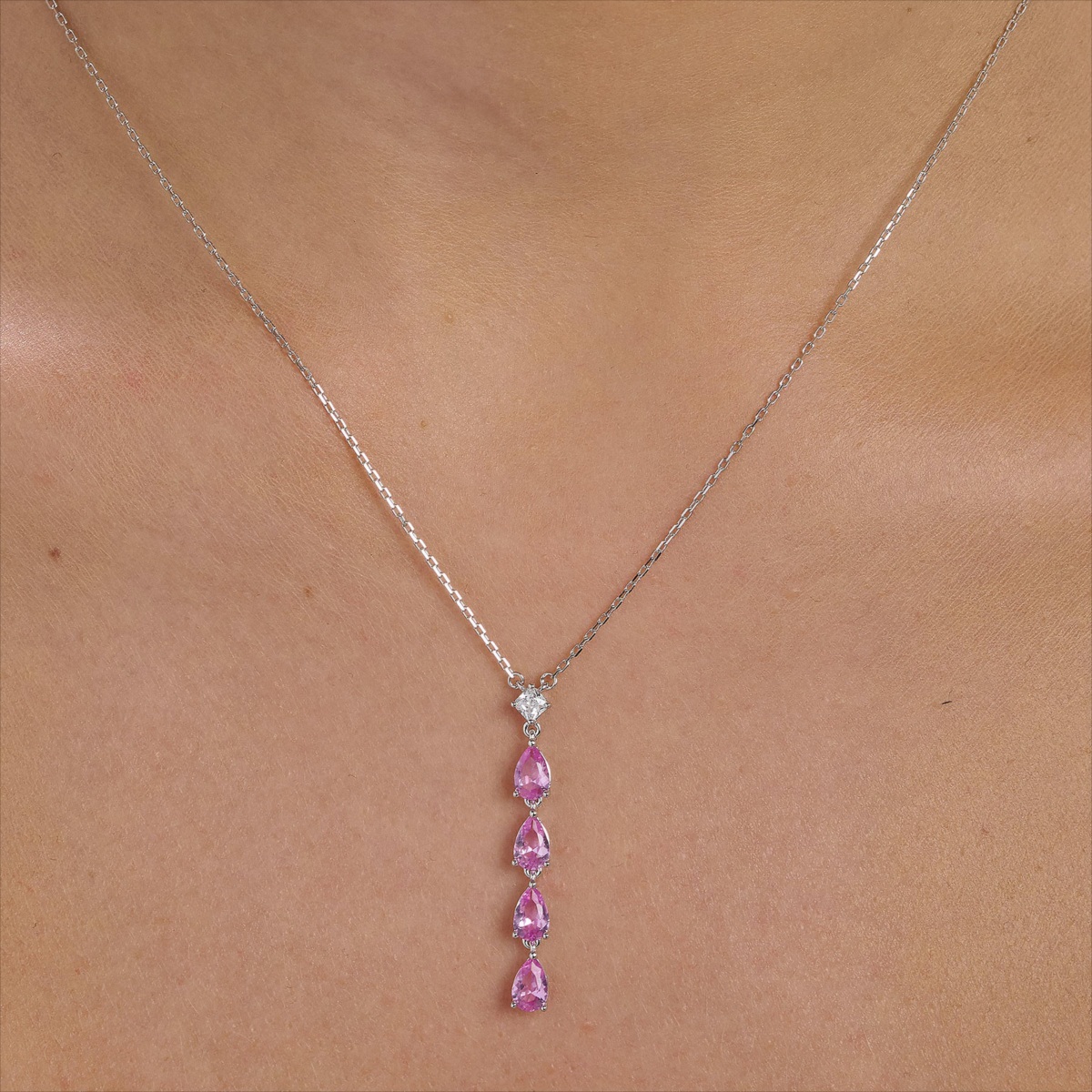 ΚΟΛΙΕ BROSWAY Jewellery Fancy Vibrant Pink από Ασήμι 925° με Ροζ και Λευκές Πέτρες Ζιργκόν FVP112 - 