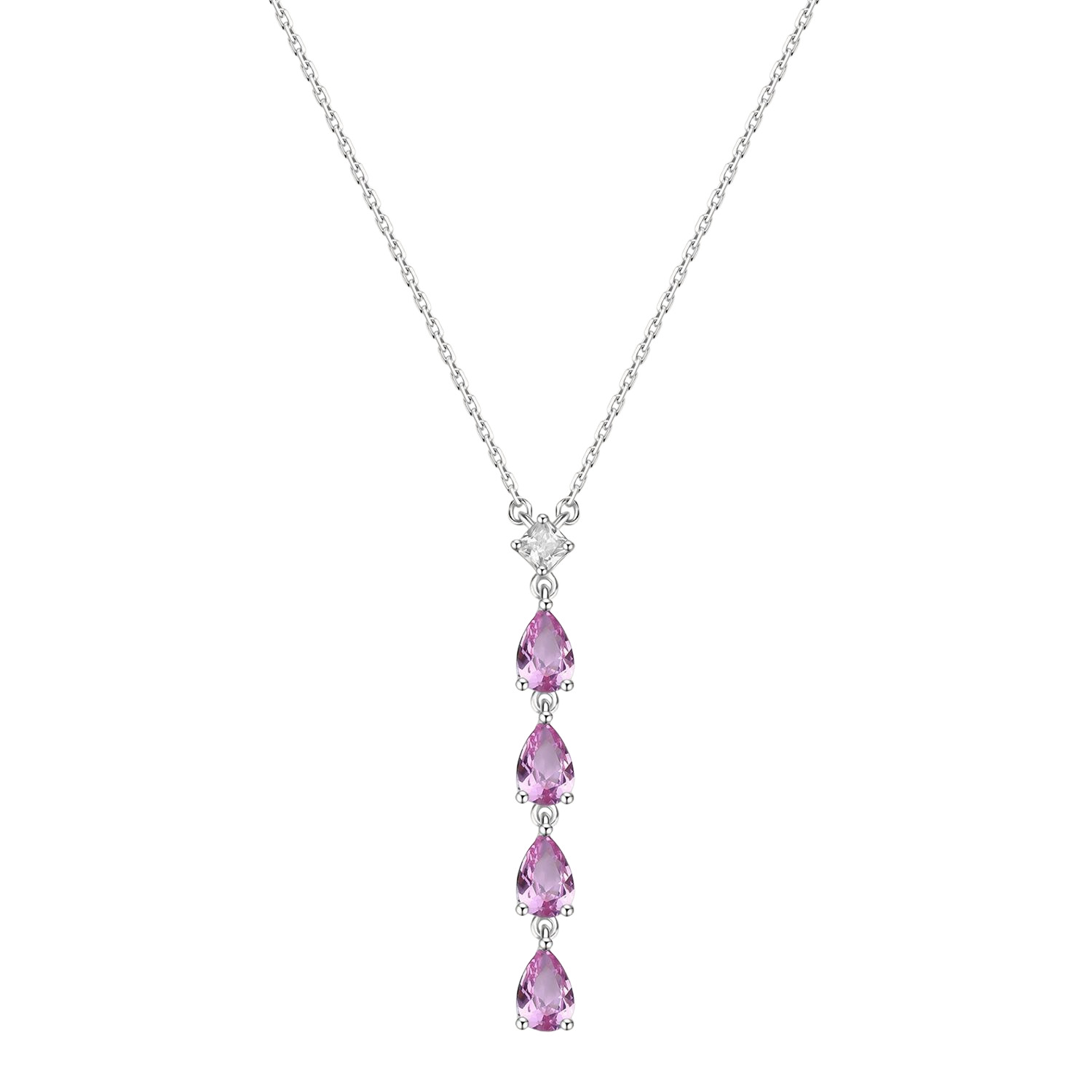ΚΟΛΙΕ BROSWAY Jewellery Fancy Vibrant Pink από Ασήμι 925° με Ροζ και Λευκές Πέτρες Ζιργκόν FVP112 - 