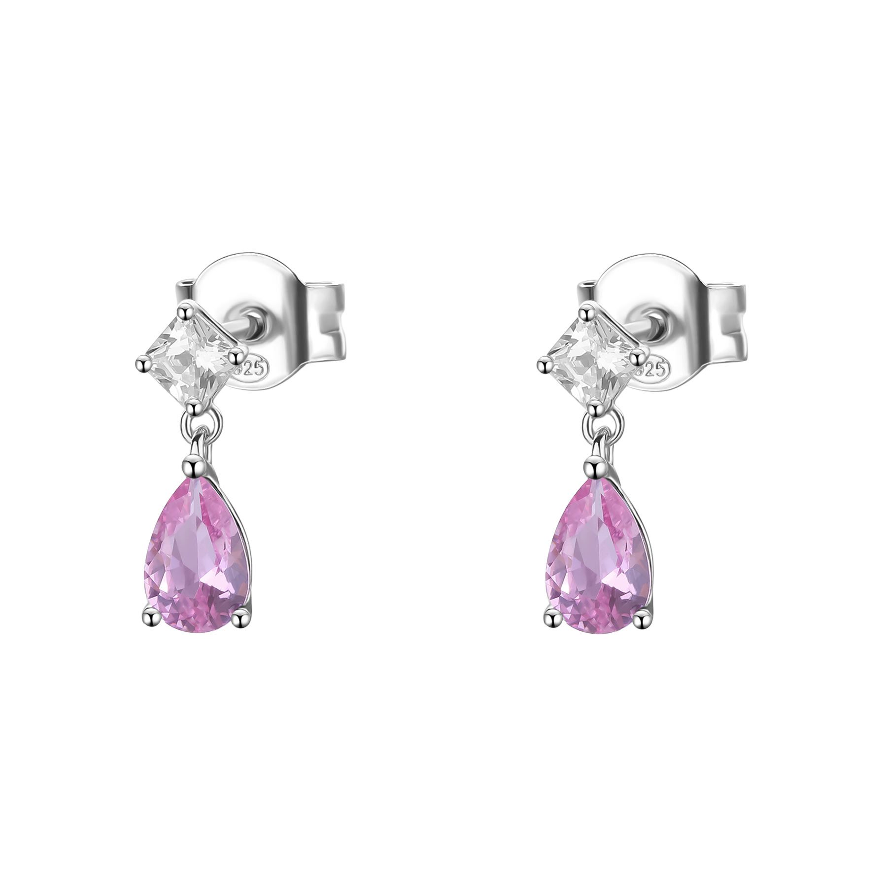 ΣΚΟΥΛΑΡΙΚΙΑ BROSWAY Jewellery Fancy Vibrant Pink από Ασήμι 925° με Ροζ και Λευκές Πέτρες Ζιργκόν FVP115 - 
