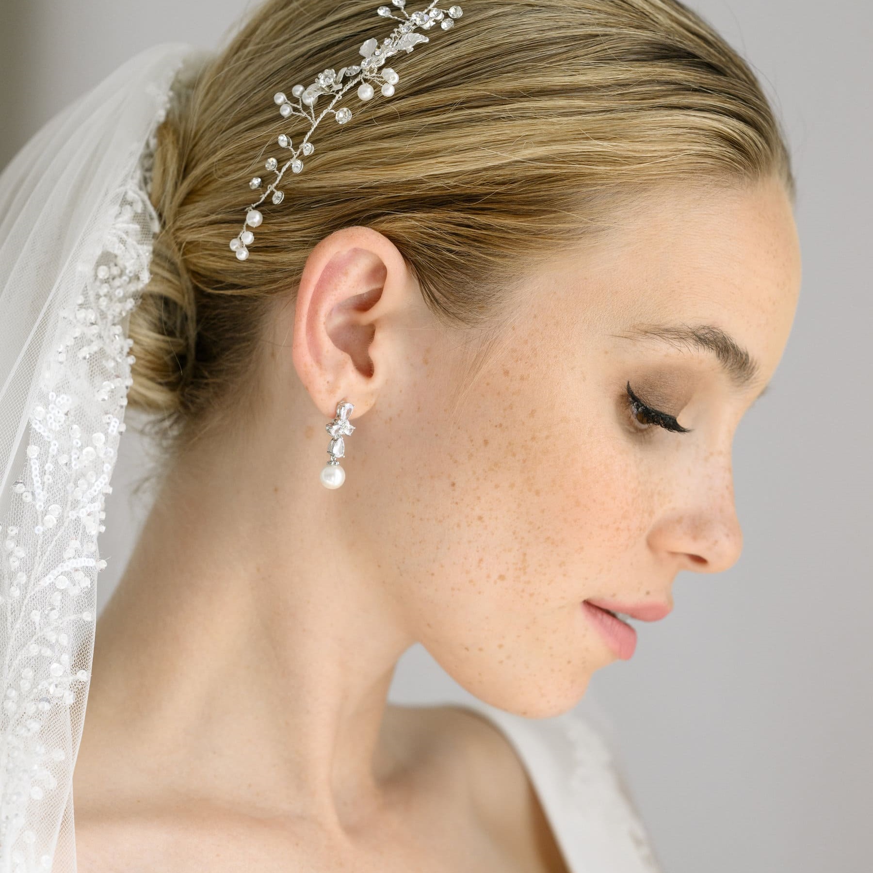 ΣΚΟΥΛΑΡΙΚΙΑ Κρεμαστά Gloria Hope από Ασήμι 925° με Πέτρες Ζιργκόν Και Πέρλα GH24W-10072 - 