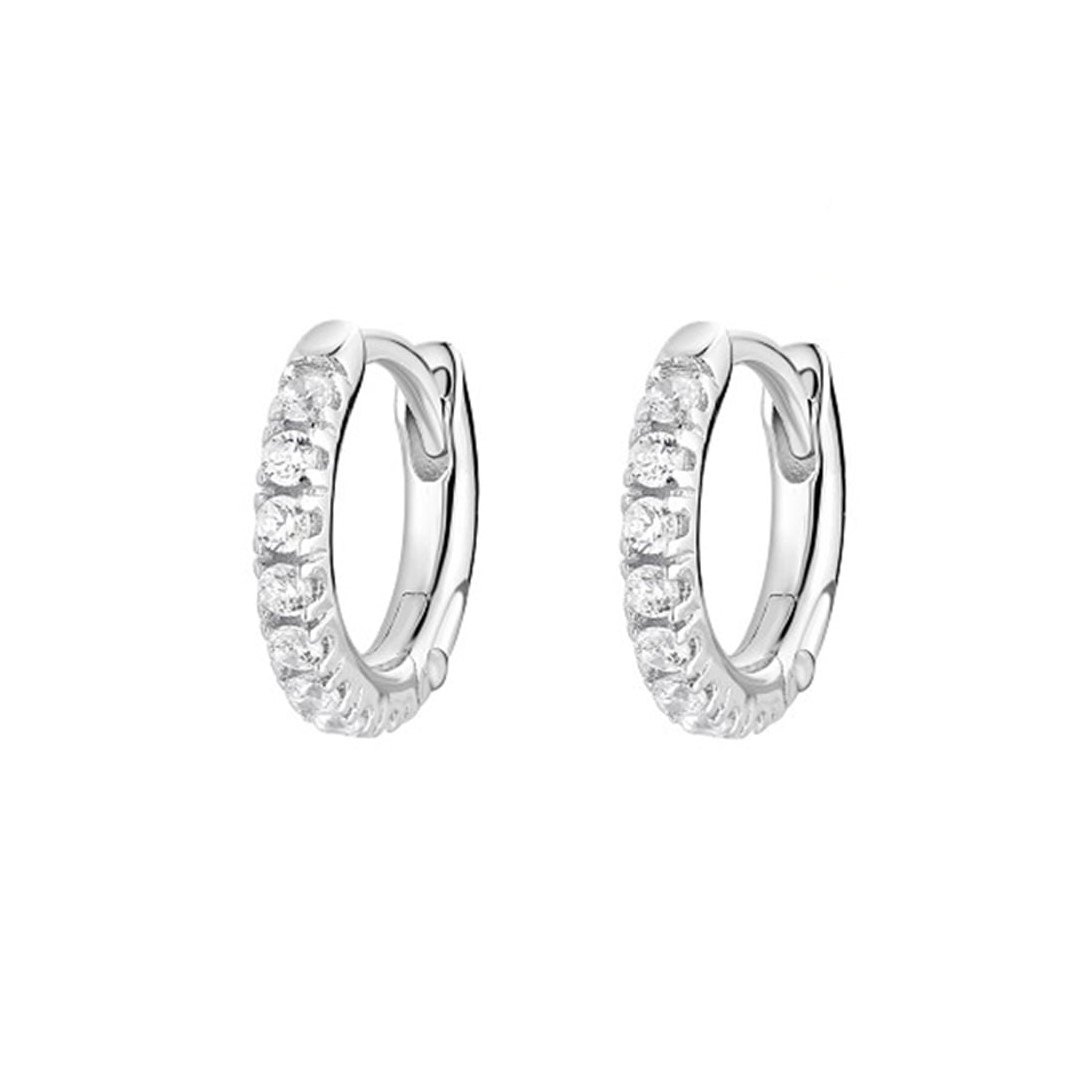 ΣΚΟΥΛΑΡΙΚΙΑ Κρίκοι Πετράτοι Gloria Hope από Ασήμι 925° με Πέτρες Ζιργκόν GH25WW-10091