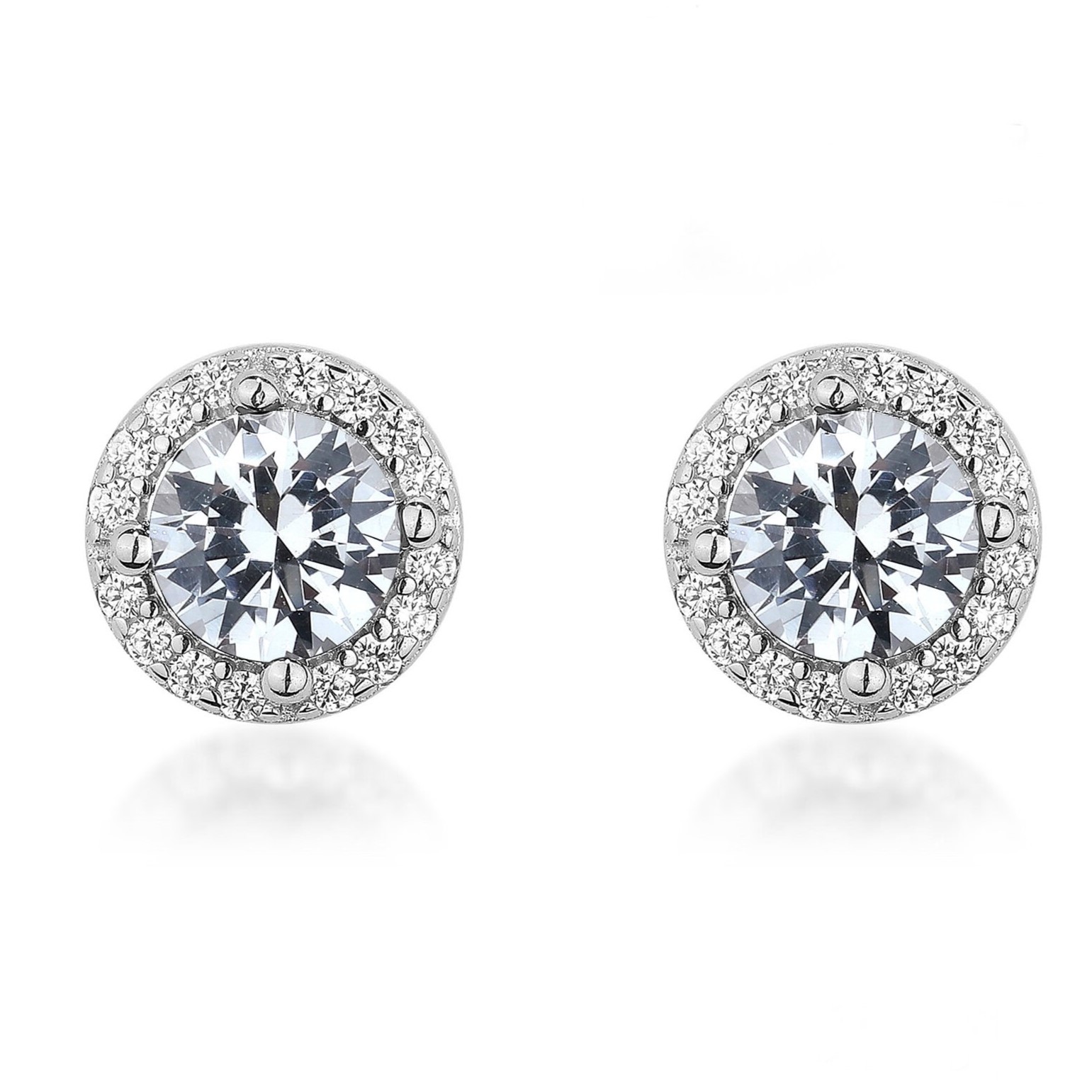 ΣΚΟΥΛΑΡΙΚΙΑ Ροζέτες Gloria Hope από Ασήμι 925° με Πέτρες Ζιργκόν GH25WW-10104 - 1