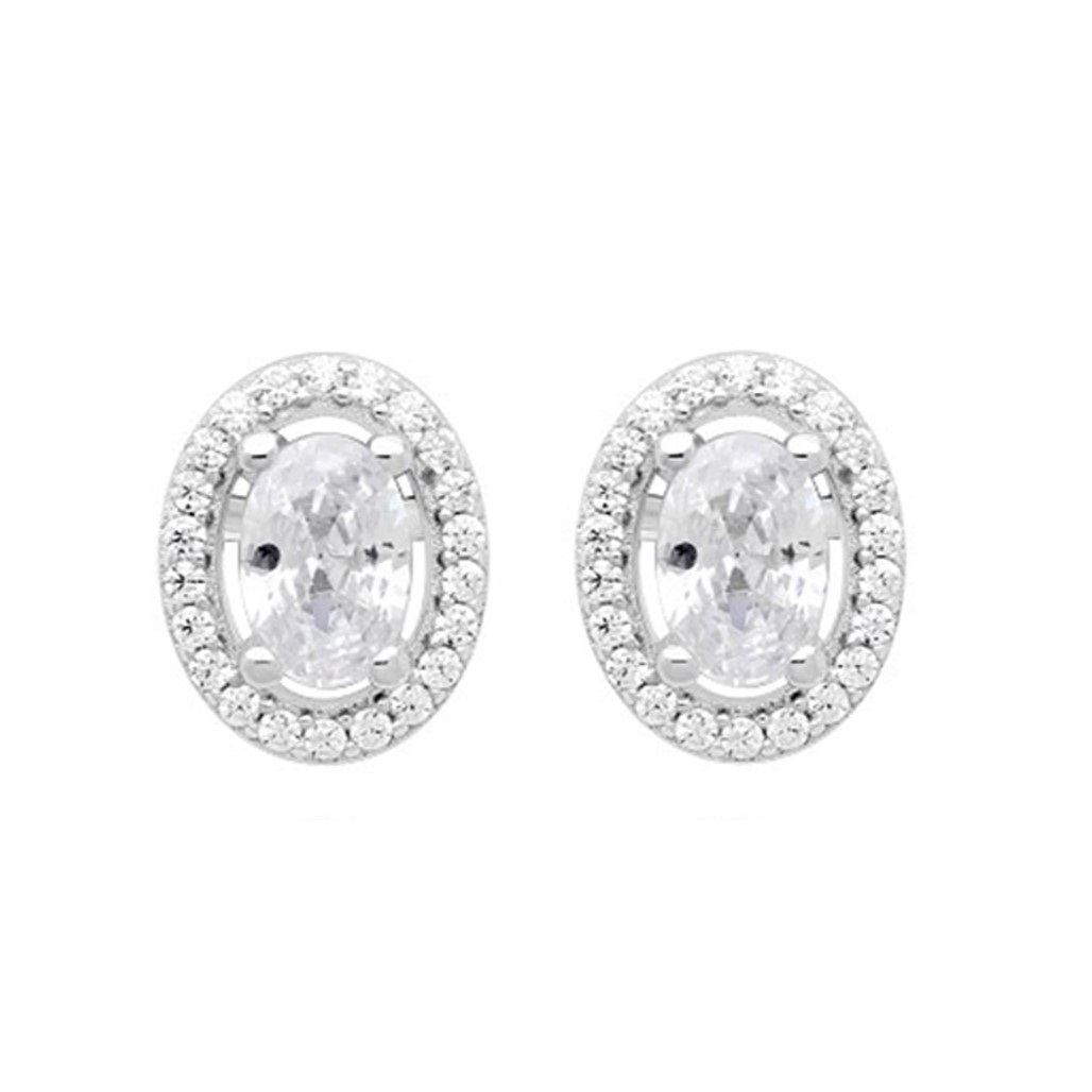 ΣΚΟΥΛΑΡΙΚΙΑ Ροζέτες Gloria Hope από Ασήμι 925° με Πέτρες Ζιργκόν GH25WW-10129