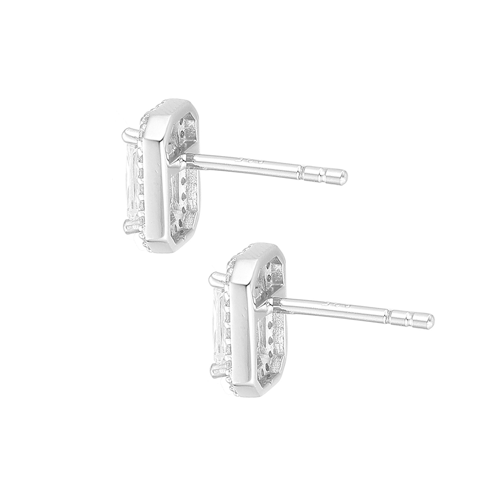 ΣΚΟΥΛΑΡΙΚΙΑ Ροζέτες Gloria Hope Επιπλατινωμένα με Πέτρες Ζιργκόν GH25WW-10130 - 