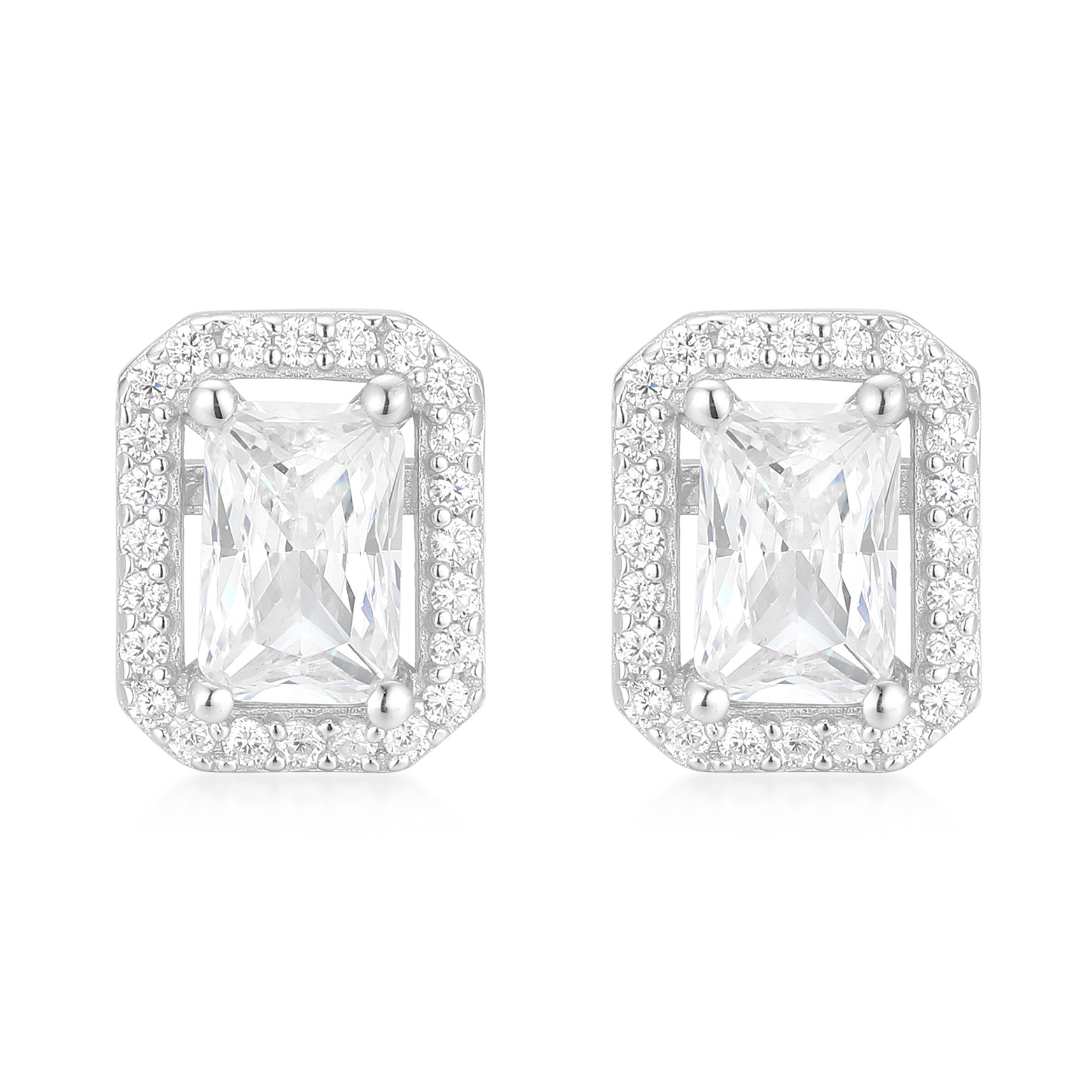 ΣΚΟΥΛΑΡΙΚΙΑ Ροζέτες Gloria Hope Επιπλατινωμένα με Πέτρες Ζιργκόν GH25WW-10130 - 1