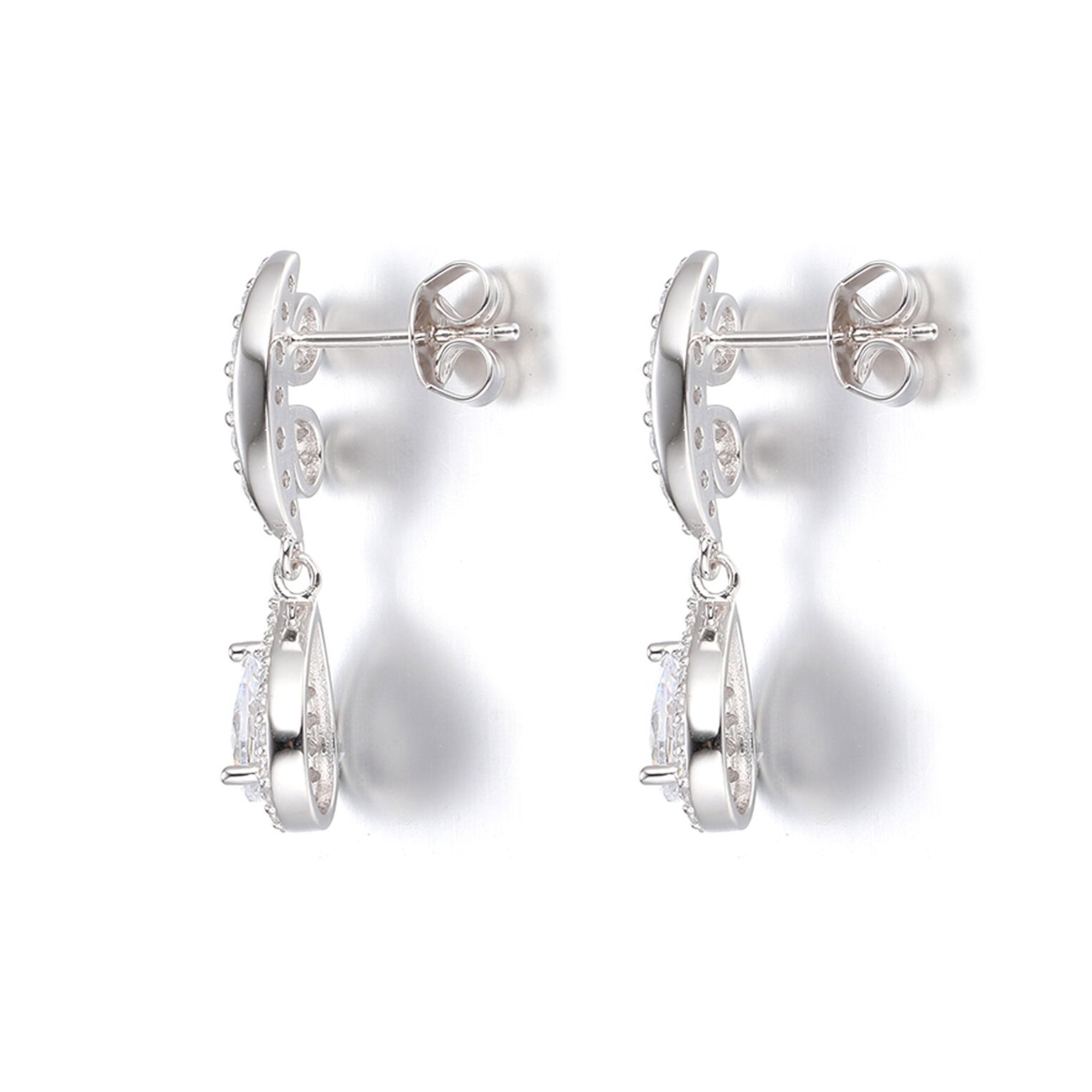 ΣΚΟΥΛΑΡΙΚΙΑ Κρεμαστά Πετράτα Gloria Hope από Ασήμι 925° με Πέτρες Ζιργκόν GH25WW-10133 - 