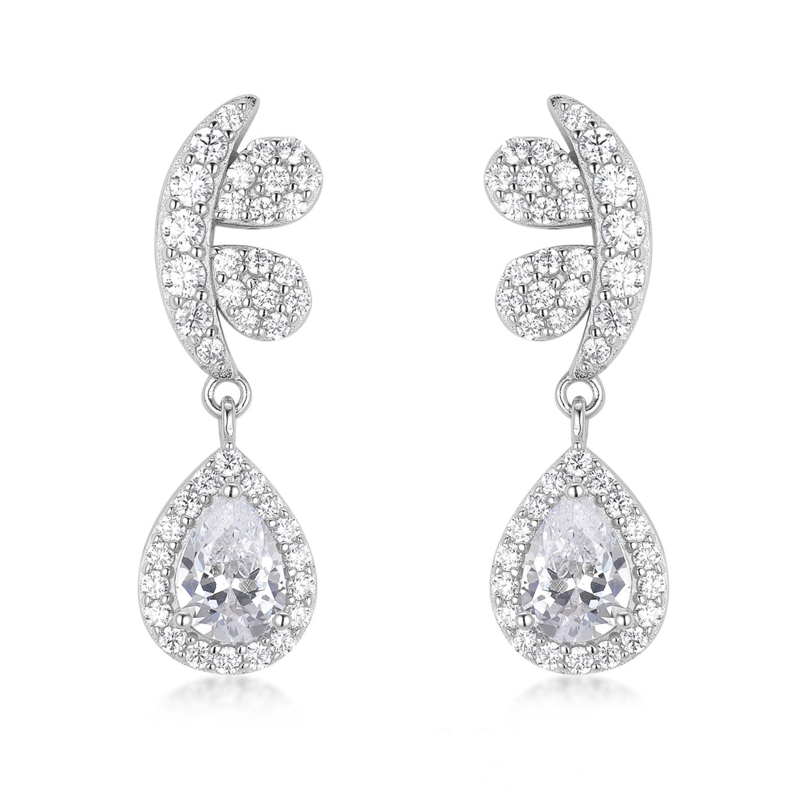 ΣΚΟΥΛΑΡΙΚΙΑ Κρεμαστά Πετράτα Gloria Hope από Ασήμι 925° με Πέτρες Ζιργκόν GH25WW-10133 - 1