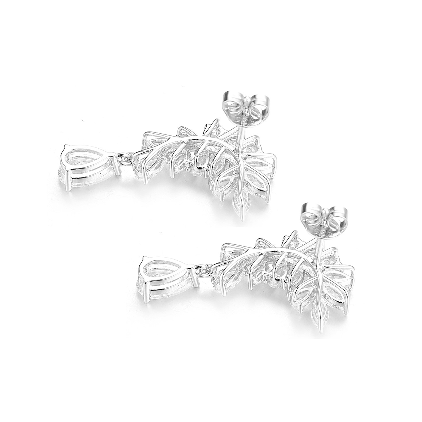 ΣΚΟΥΛΑΡΙΚΙΑ Κρεμαστά Πετράτα Gloria Hope από Ασήμι 925° με Πέτρες Ζιργκόν GH25WW-10136 - 