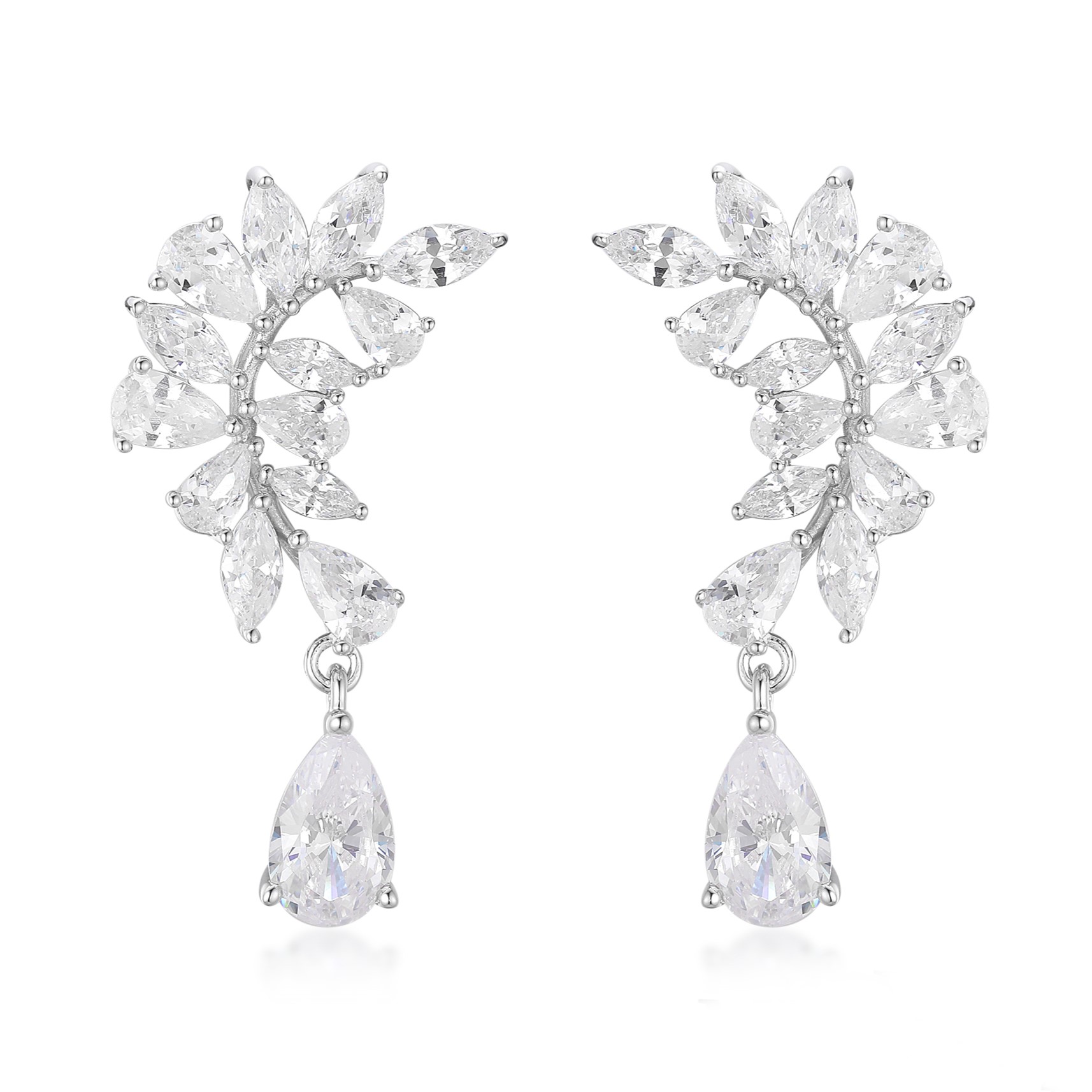 ΣΚΟΥΛΑΡΙΚΙΑ Κρεμαστά Πετράτα Gloria Hope από Ασήμι 925° με Πέτρες Ζιργκόν GH25WW-10136 - 1