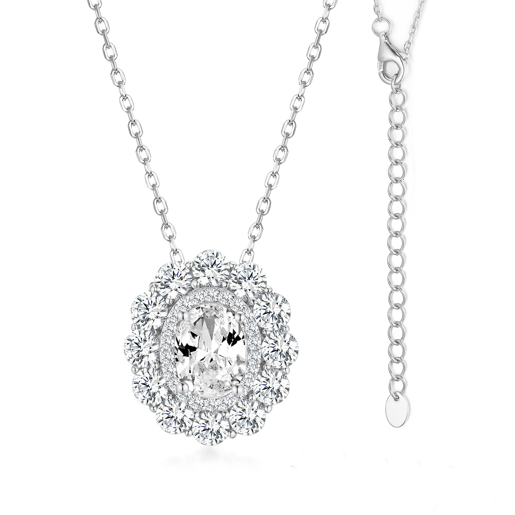 ΚΟΛΙΕ Ροζέτα Gloria Hope από Ασήμι 925° με Πέτρες Ζιργκόν GH25WW-10146N - 