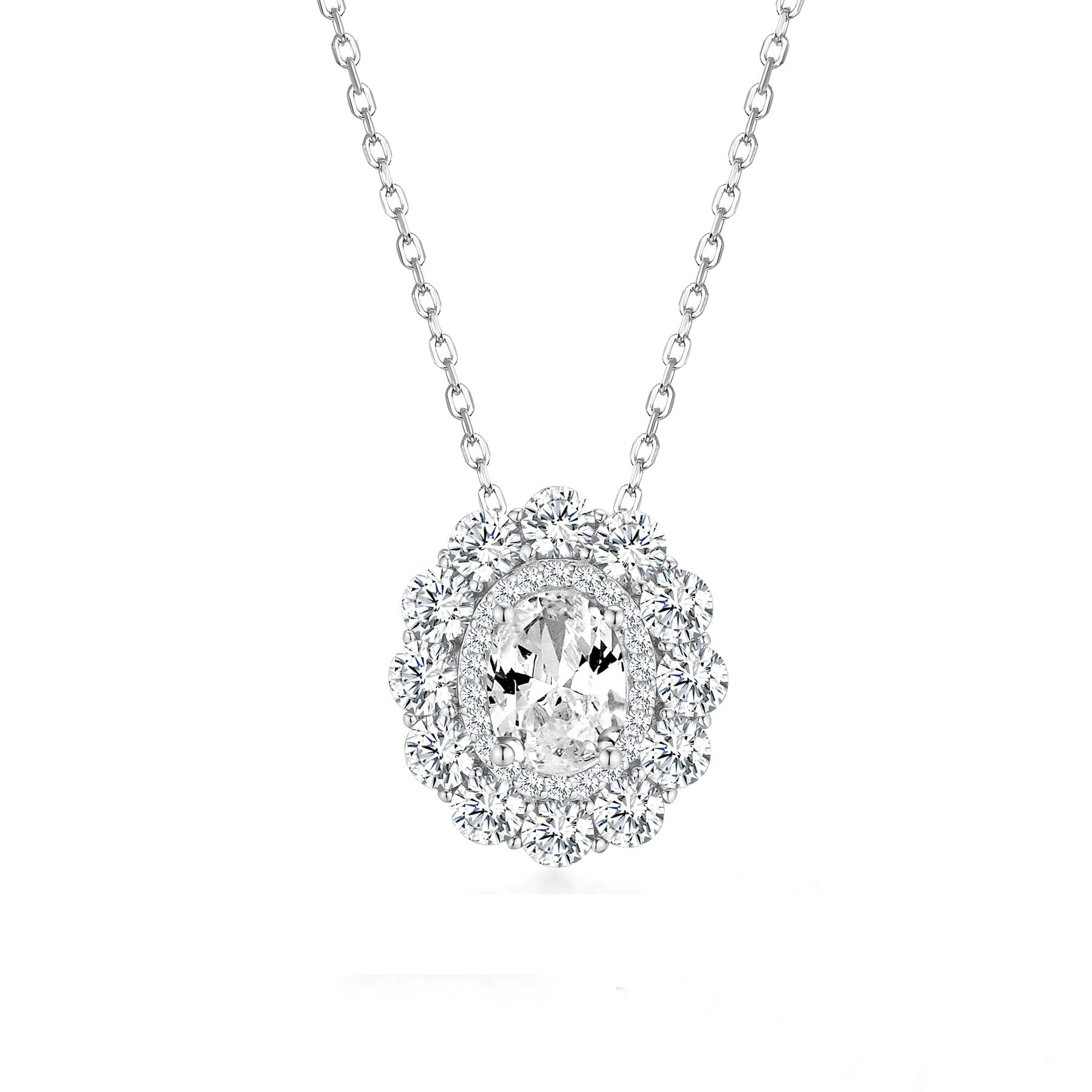 ΚΟΛΙΕ Ροζέτα Gloria Hope από Ασήμι 925° με Πέτρες Ζιργκόν GH25WW-10146N - 