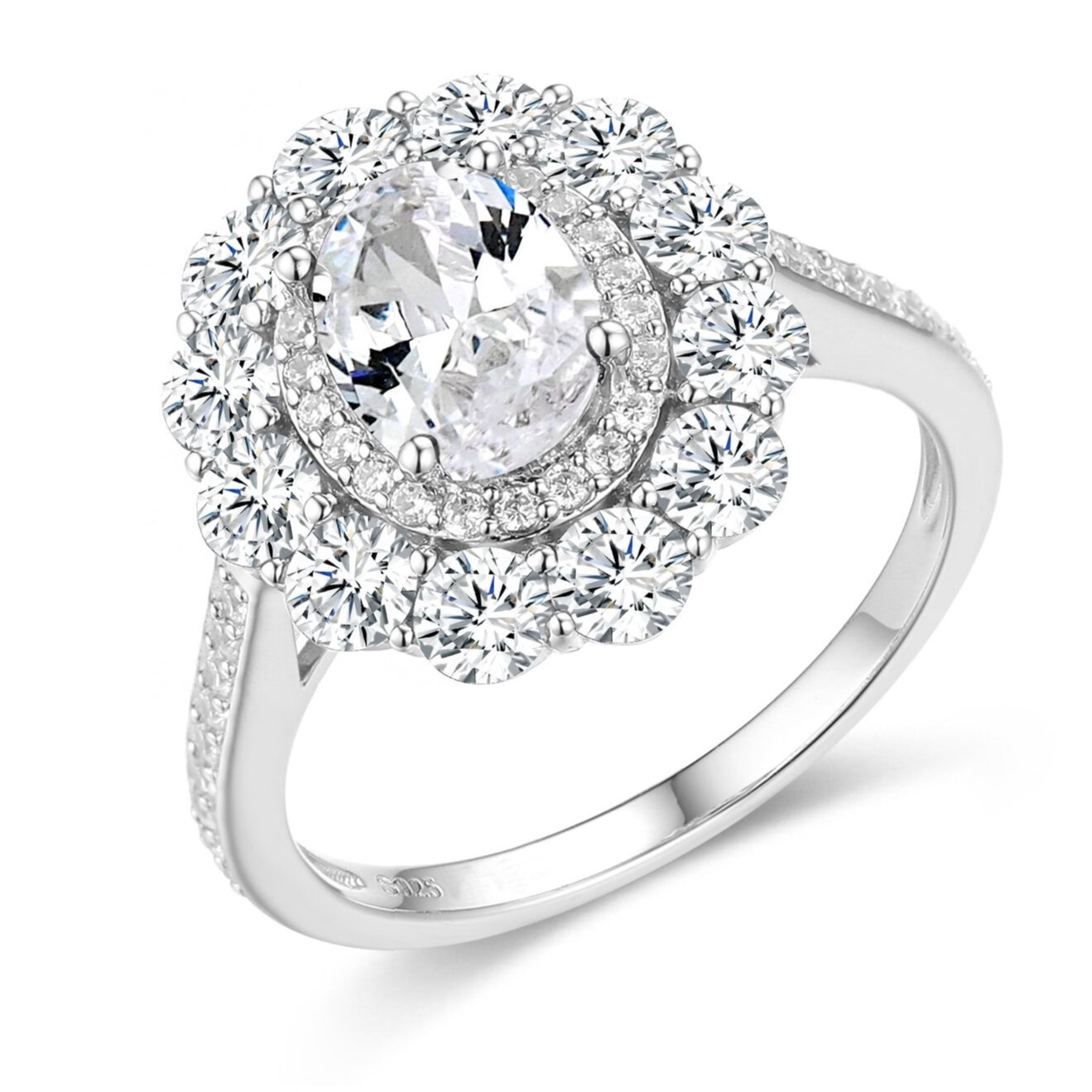 ΔΑΧΤΥΛΙΔ Ροζέτα Gloria Hope από Ασήμι 925° με Πέτρες Ζιργκόν GH25WW-10146R - 