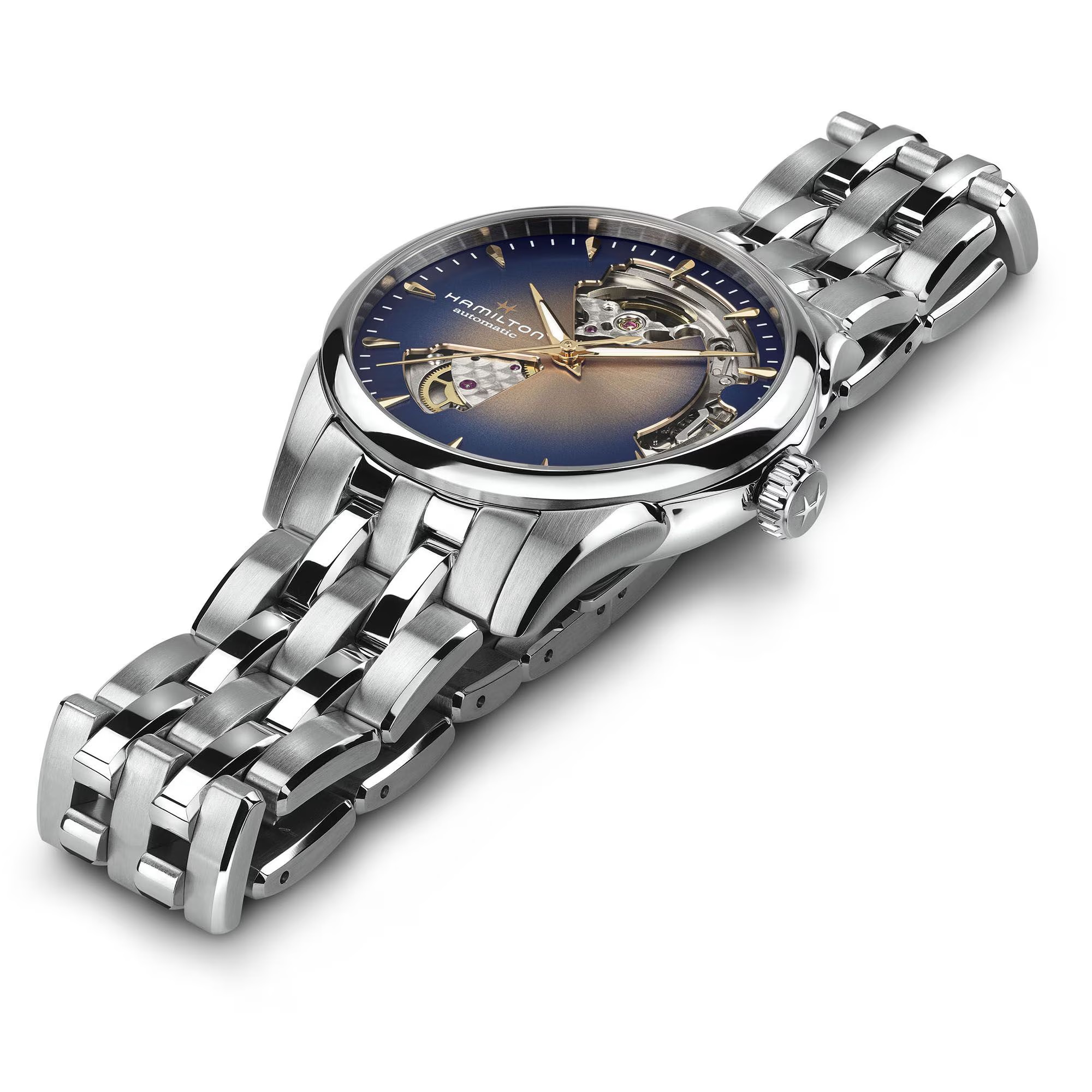 HAMILTON Jazzmaster Open Heart Lady Blue-Bronze Sunray Dial 36mm Silver Stainless Steel Bracelet H32215101 - 5