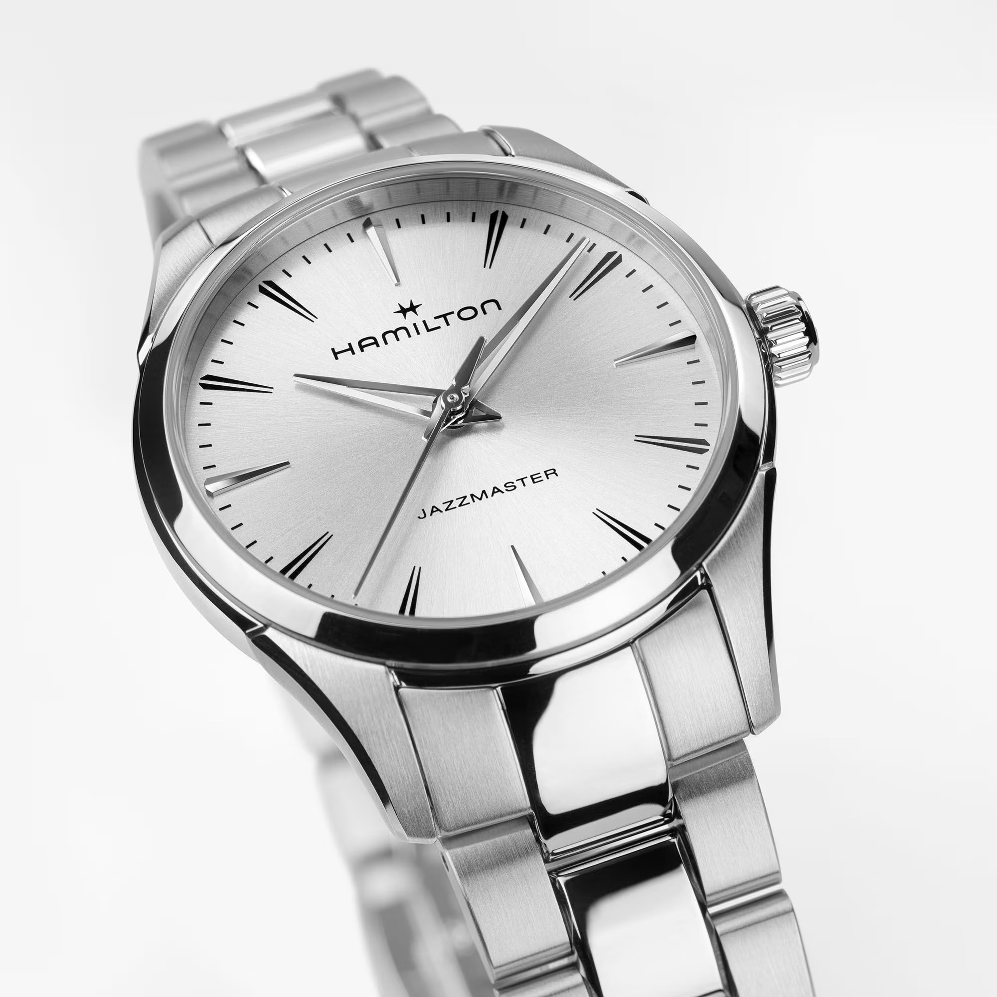 HAMILTON Jazzmaster Quartz Silver Sunray Brushed Dial 32mm Silver Stainless Steel Bracelet H32301181 - 5