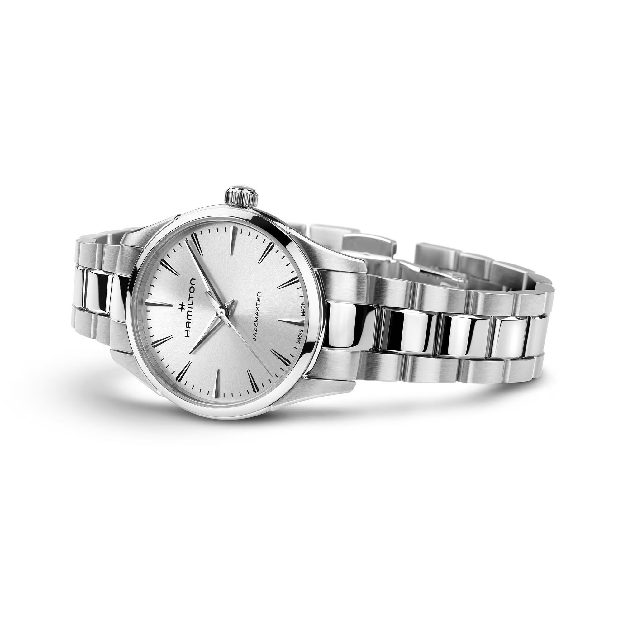 HAMILTON Jazzmaster Quartz Silver Sunray Brushed Dial 32mm Silver Stainless Steel Bracelet H32301181 - 4