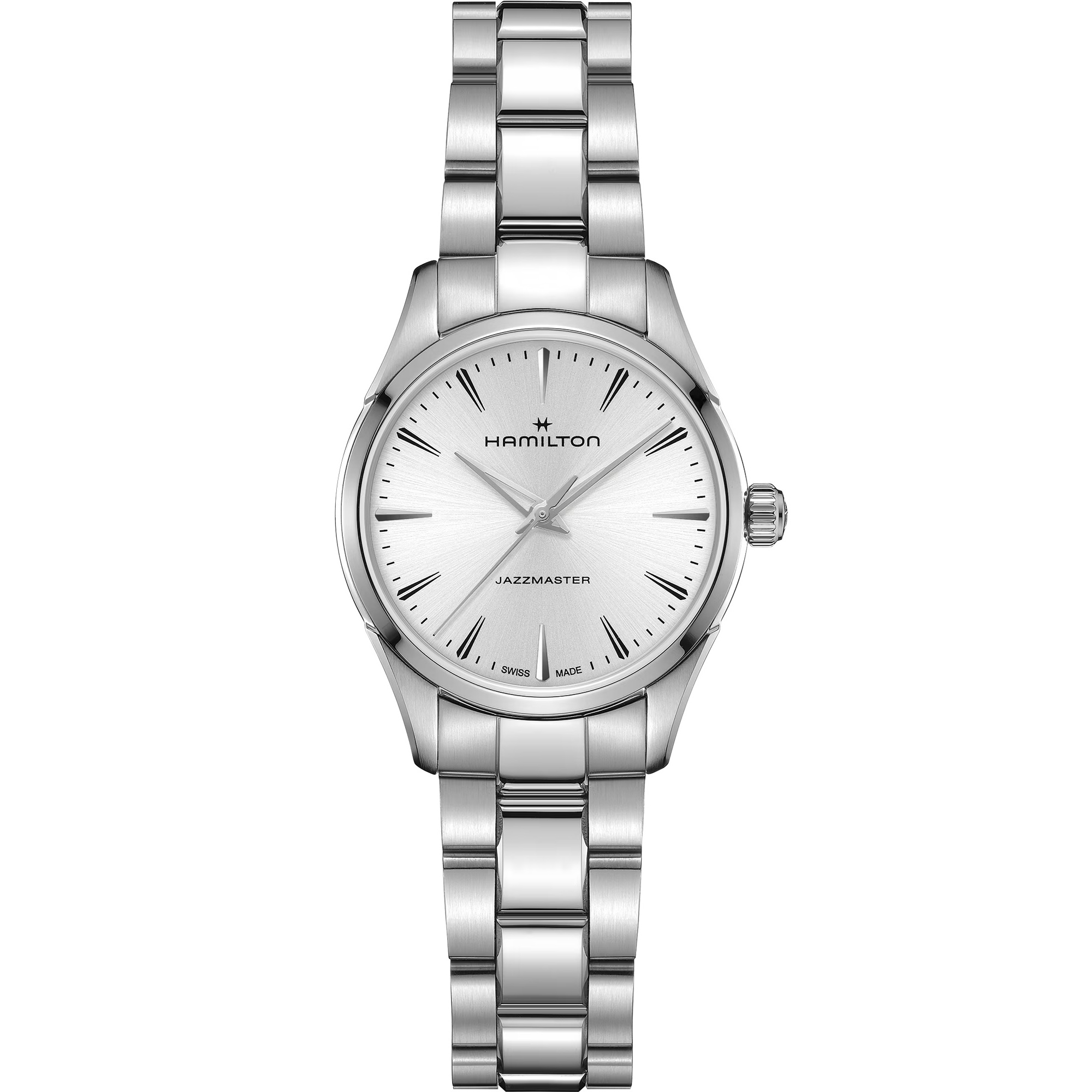 HAMILTON Jazzmaster Quartz Silver Sunray Brushed Dial 32mm Silver Stainless Steel Bracelet H32301181 - 