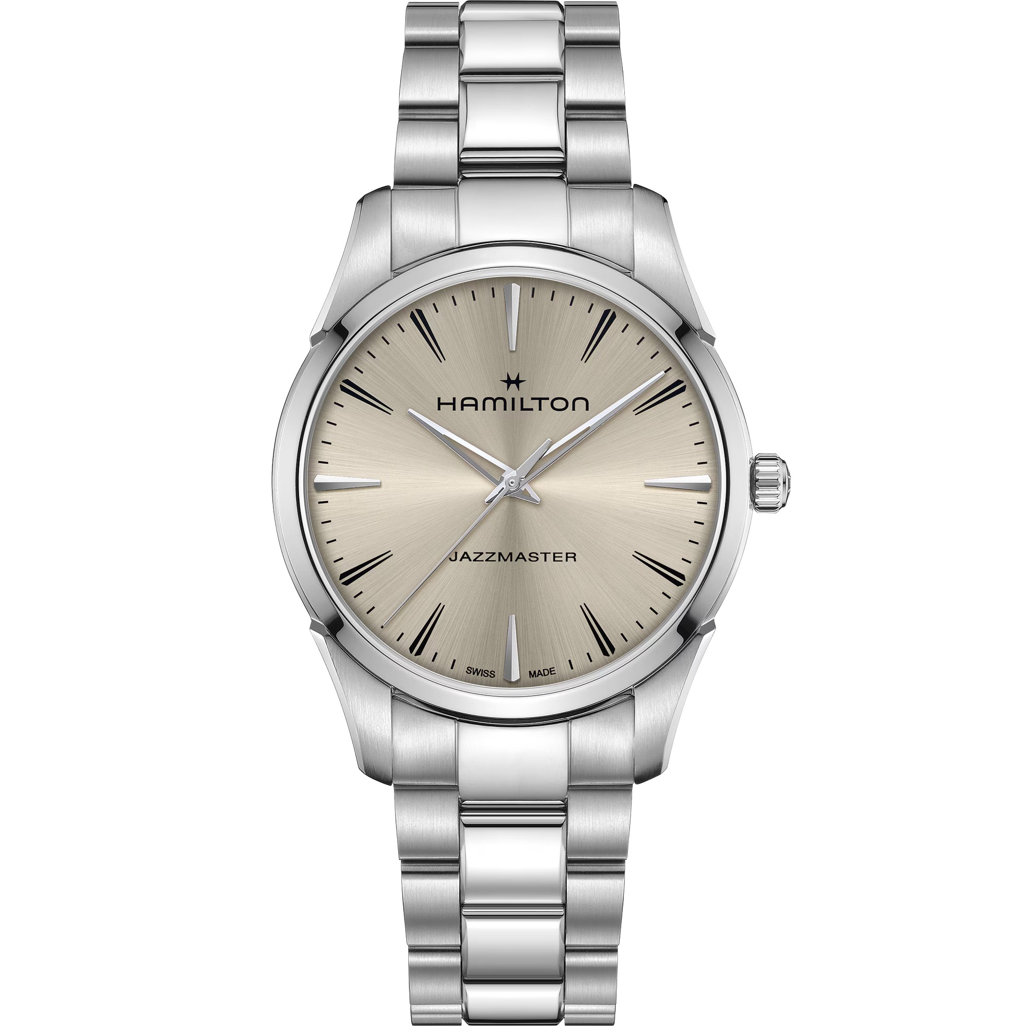 HAMILTON Jazzmaster Quartz Beige Dial 40mm Silver Stainless Steel Bracelet H32461121 - 